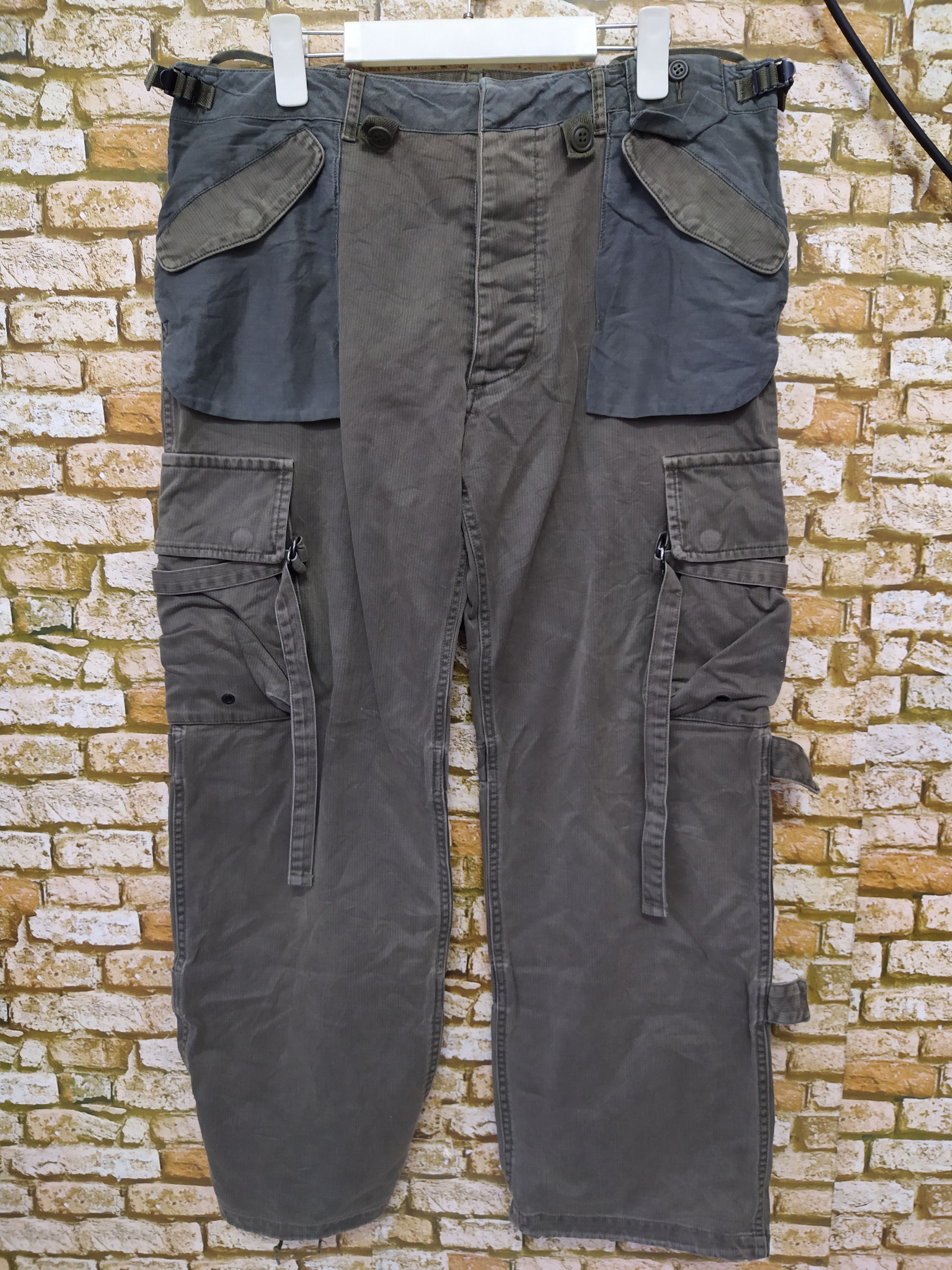 Pre-owned Maison Mihara Yasuhiro X Miharayasuhiro Archive Mihara Bondage Reverse Parachute Cargo Pant In Army Green