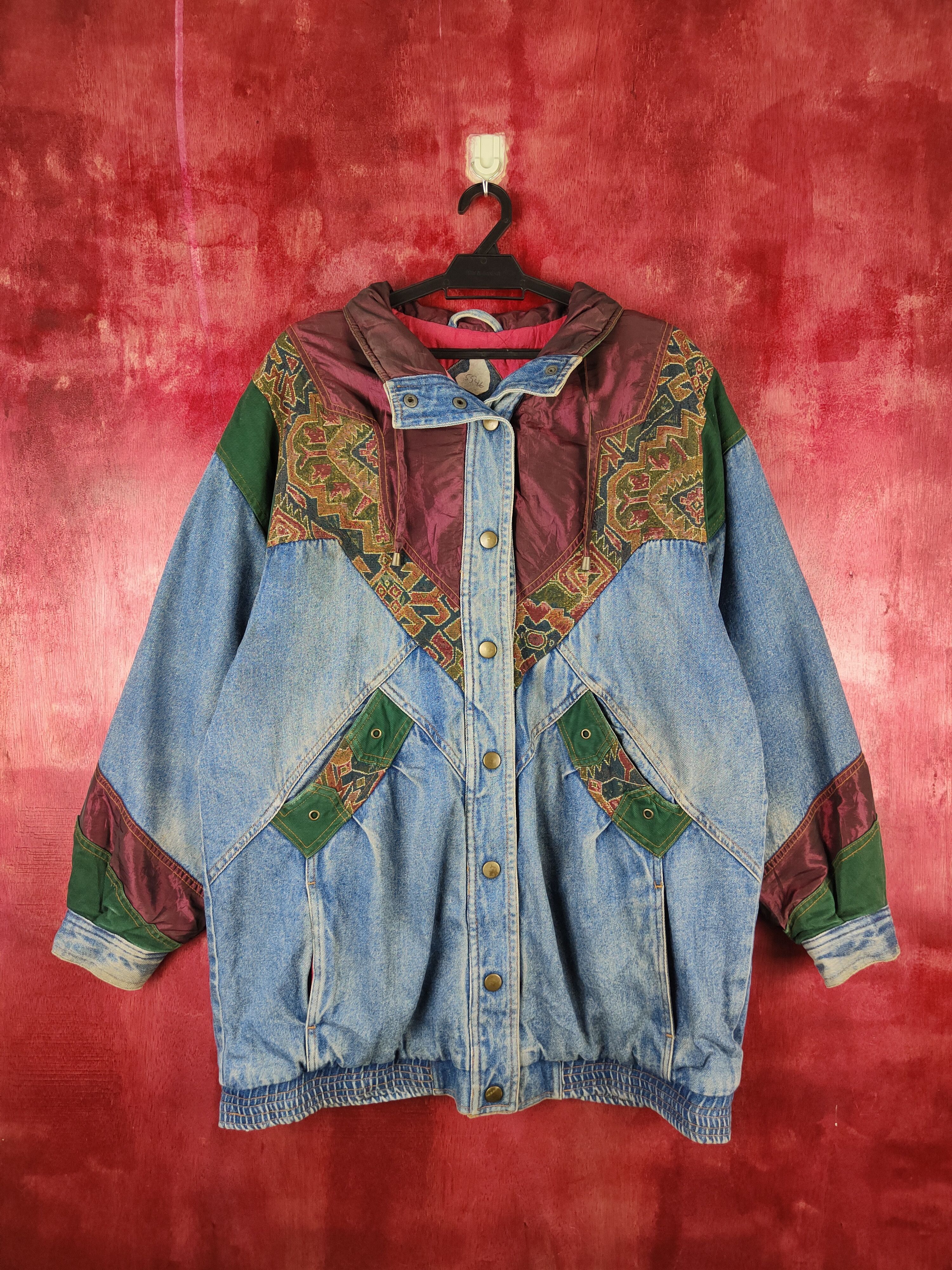 Vintage Two-Twenty Denim art patchwork vintage Jackets #5546DLAS Size US L / EU 52-54 / 3 - 1 Thumbnail