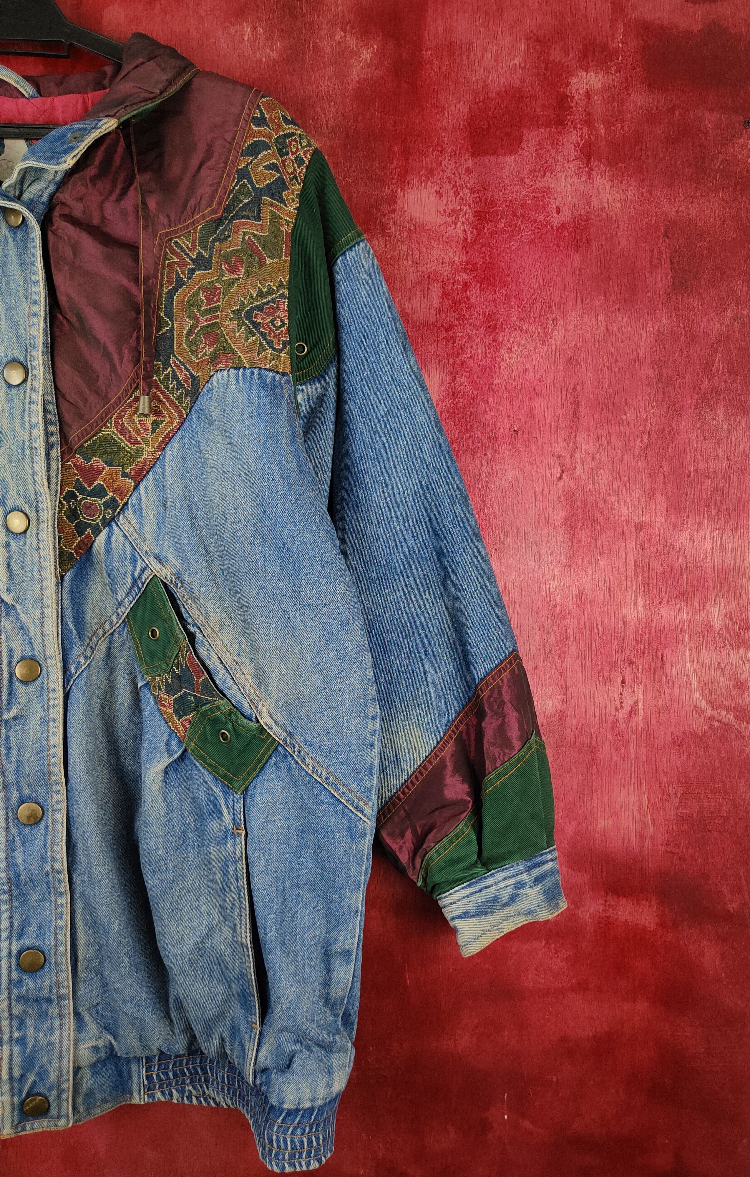 Vintage Two-Twenty Denim art patchwork vintage Jackets #5546DLAS Size US L / EU 52-54 / 3 - 5 Thumbnail
