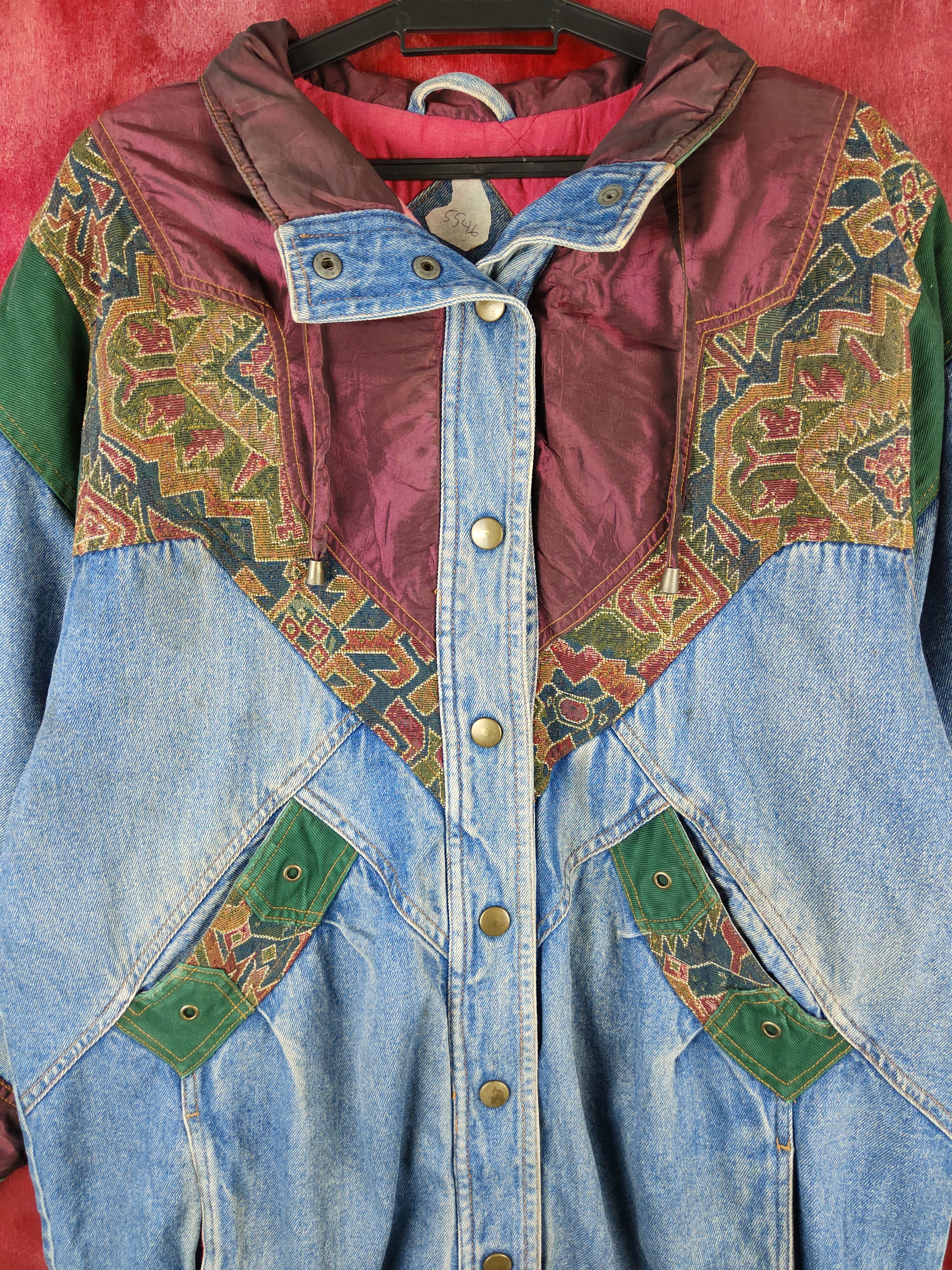 Vintage Two-Twenty Denim art patchwork vintage Jackets #5546DLAS Size US L / EU 52-54 / 3 - 2 Thumbnail