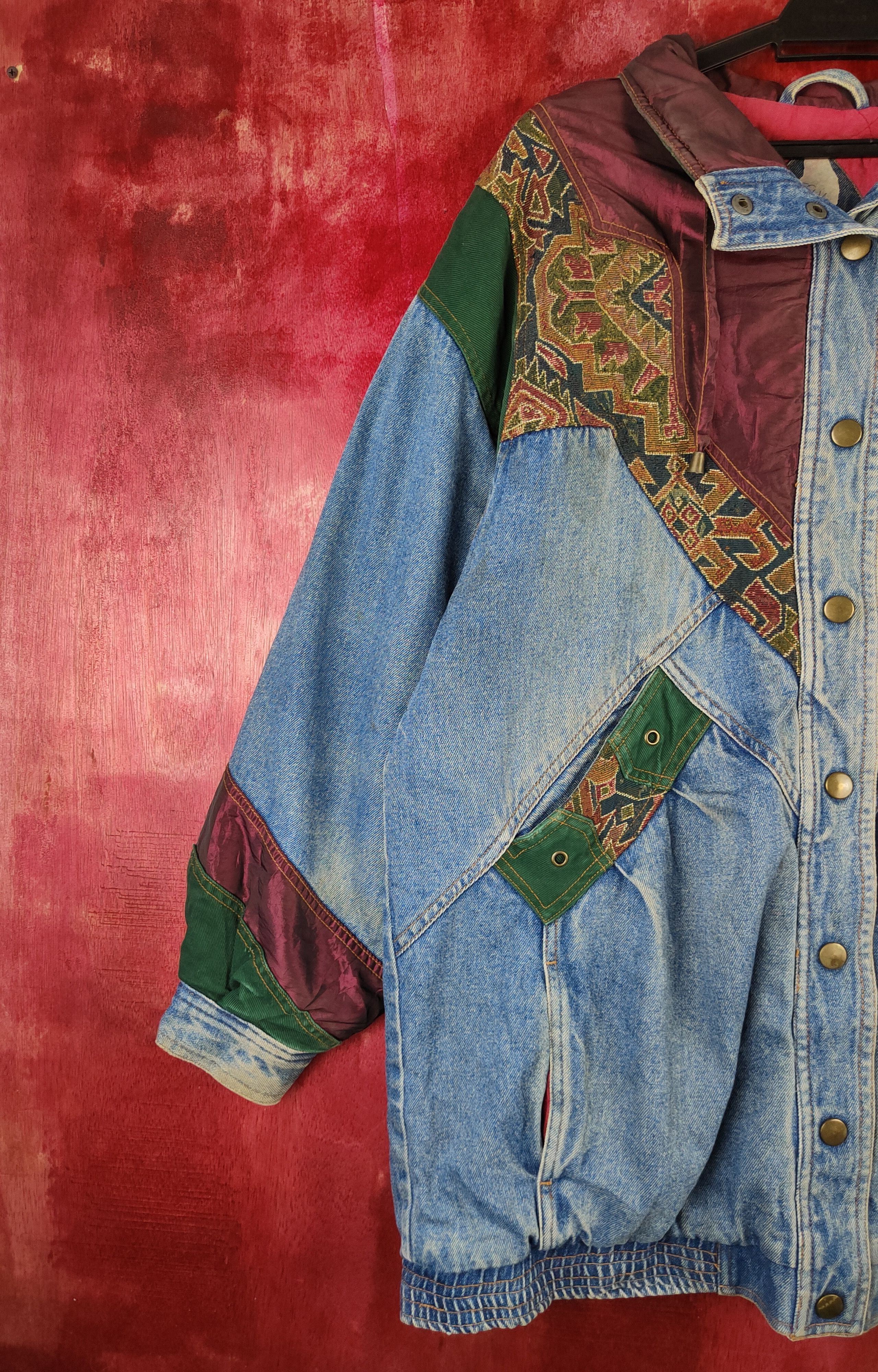 Vintage Two-Twenty Denim art patchwork vintage Jackets #5546DLAS Size US L / EU 52-54 / 3 - 3 Thumbnail