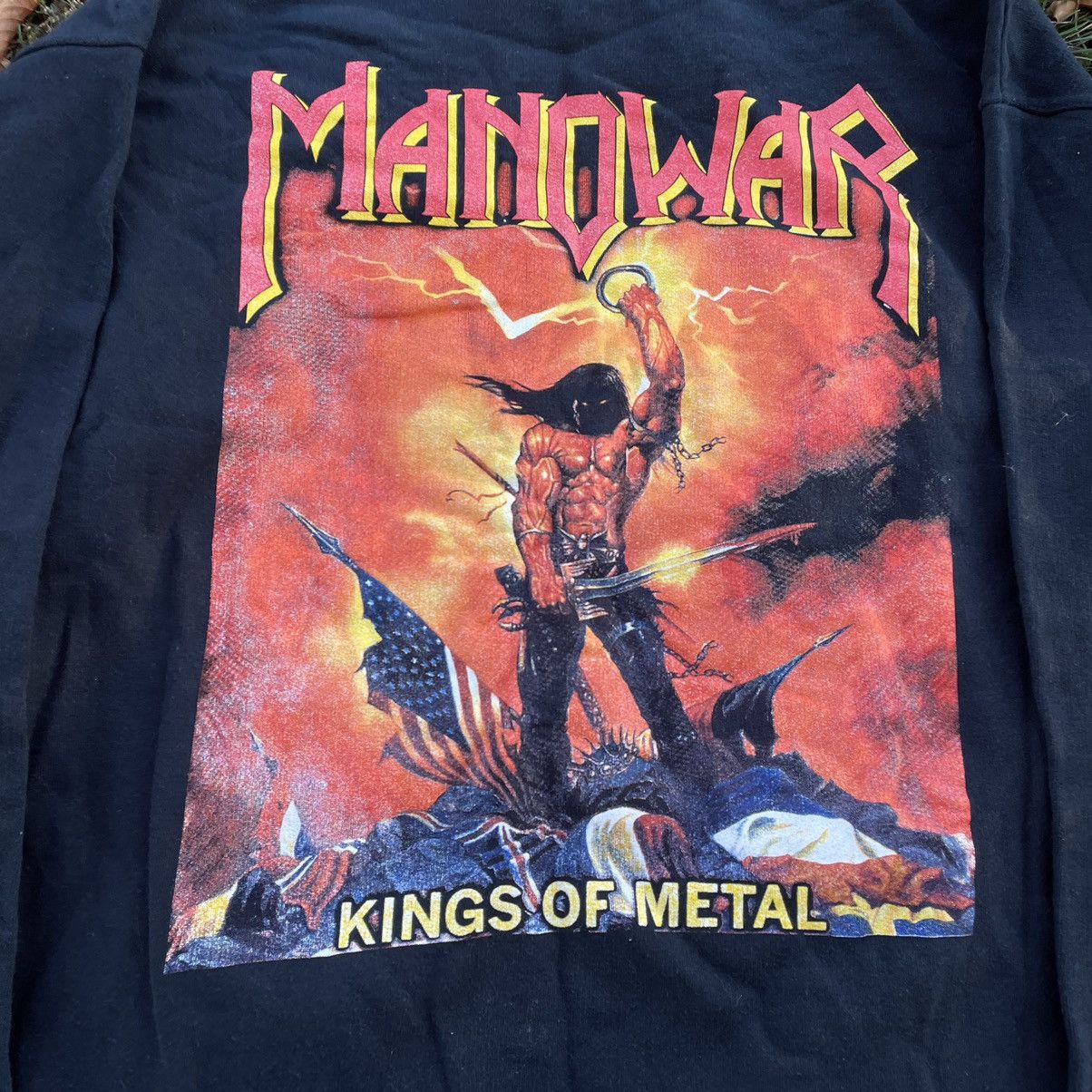 Vintage Vintage 90s Manowar Band Tee Graphic Hoodie Black Boxy XL Size US XL / EU 56 / 4 - 5 Thumbnail