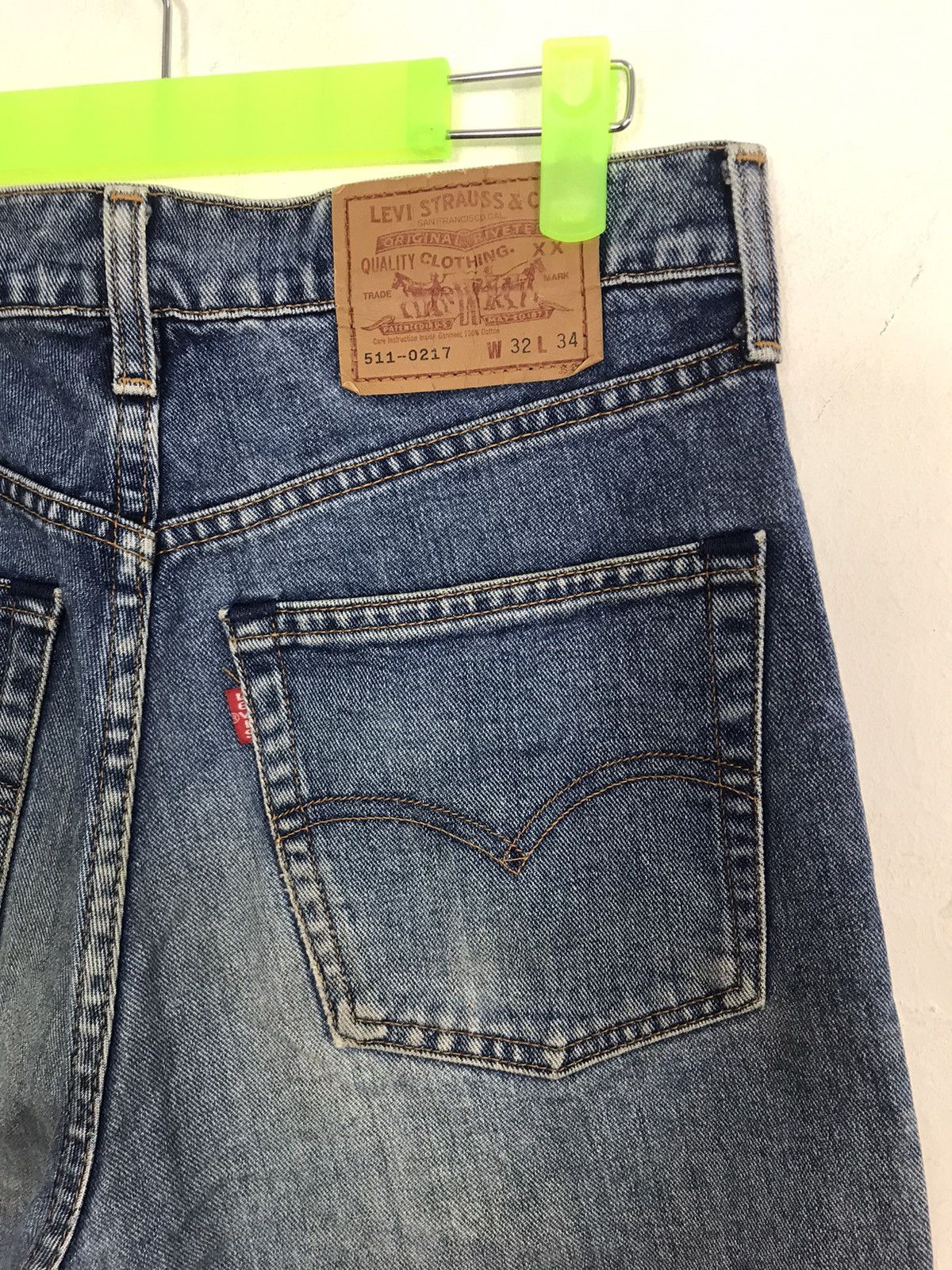 Levi's Made & Crafted × Levi's Vintage Clothing 90s Levi’s & Strauss Lot 511 Distressed Denim Indigo Design Size US 30 / EU 46 - 3 Thumbnail
