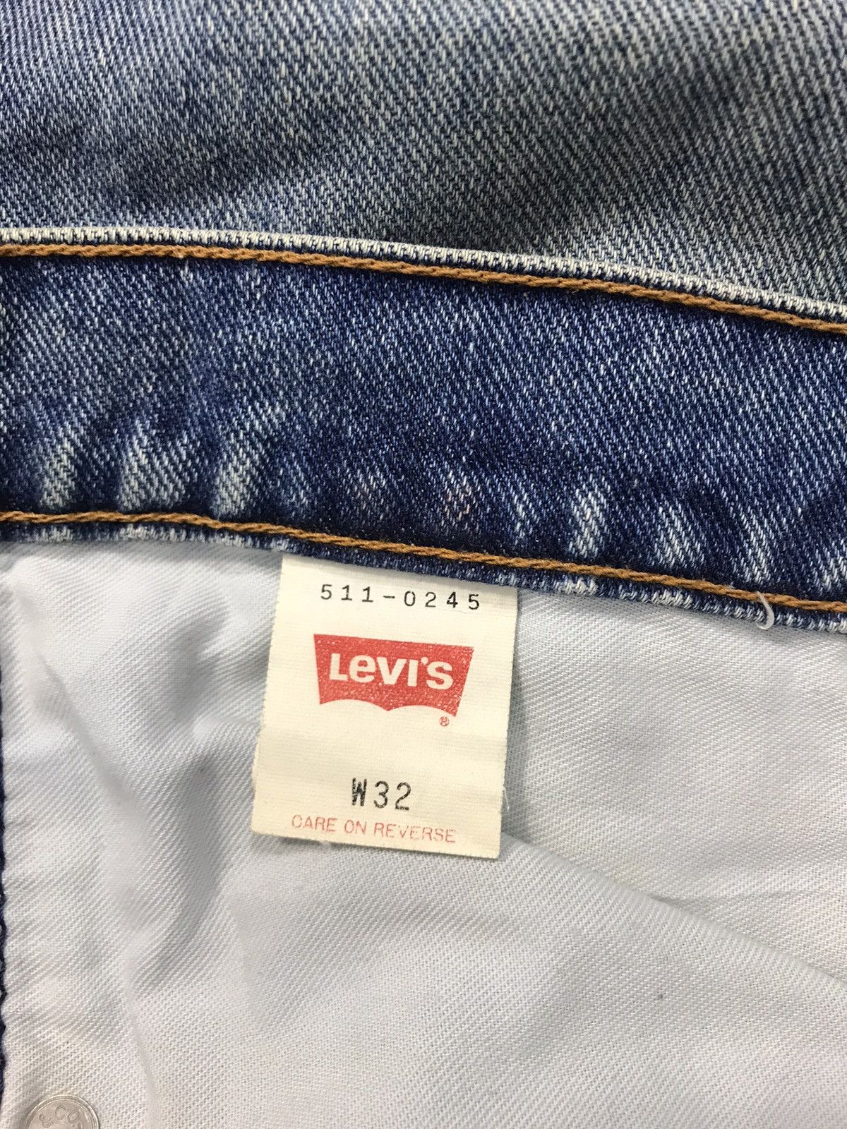 Levi's Made & Crafted × Levi's Vintage Clothing 90s Levi’s & Strauss Lot 511 Distressed Denim Indigo Design Size US 30 / EU 46 - 7 Thumbnail
