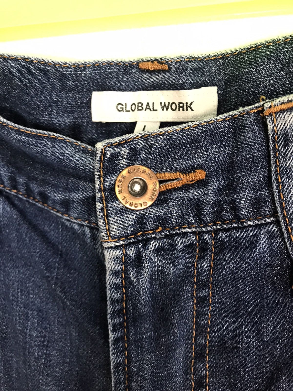 Vintage Japanese Brand Global Work Distressed Denim Jeans Indigo Size US 32 / EU 48 - 3 Thumbnail