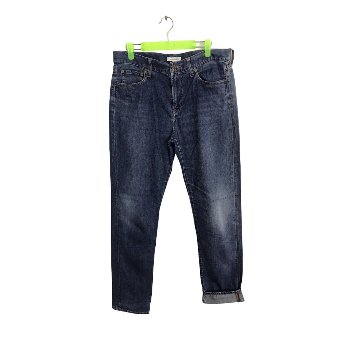 Vintage Japanese Brand Global Work Distressed Denim Jeans Indigo Size US 32 / EU 48 - 1 Thumbnail