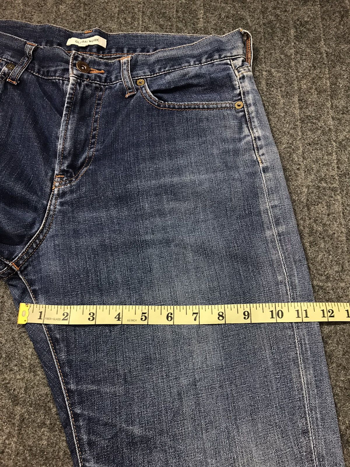 Vintage Japanese Brand Global Work Distressed Denim Jeans Indigo Size US 32 / EU 48 - 14 Thumbnail