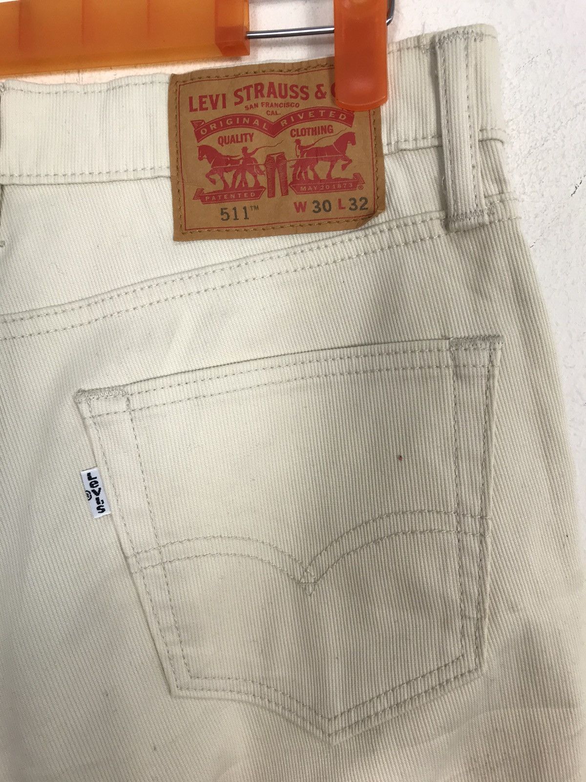 Levi's × Levi's Vintage Clothing Levi’s & Strauss Lot 511 Distressed Denim White Corduroy Size US 30 / EU 46 - 3 Thumbnail