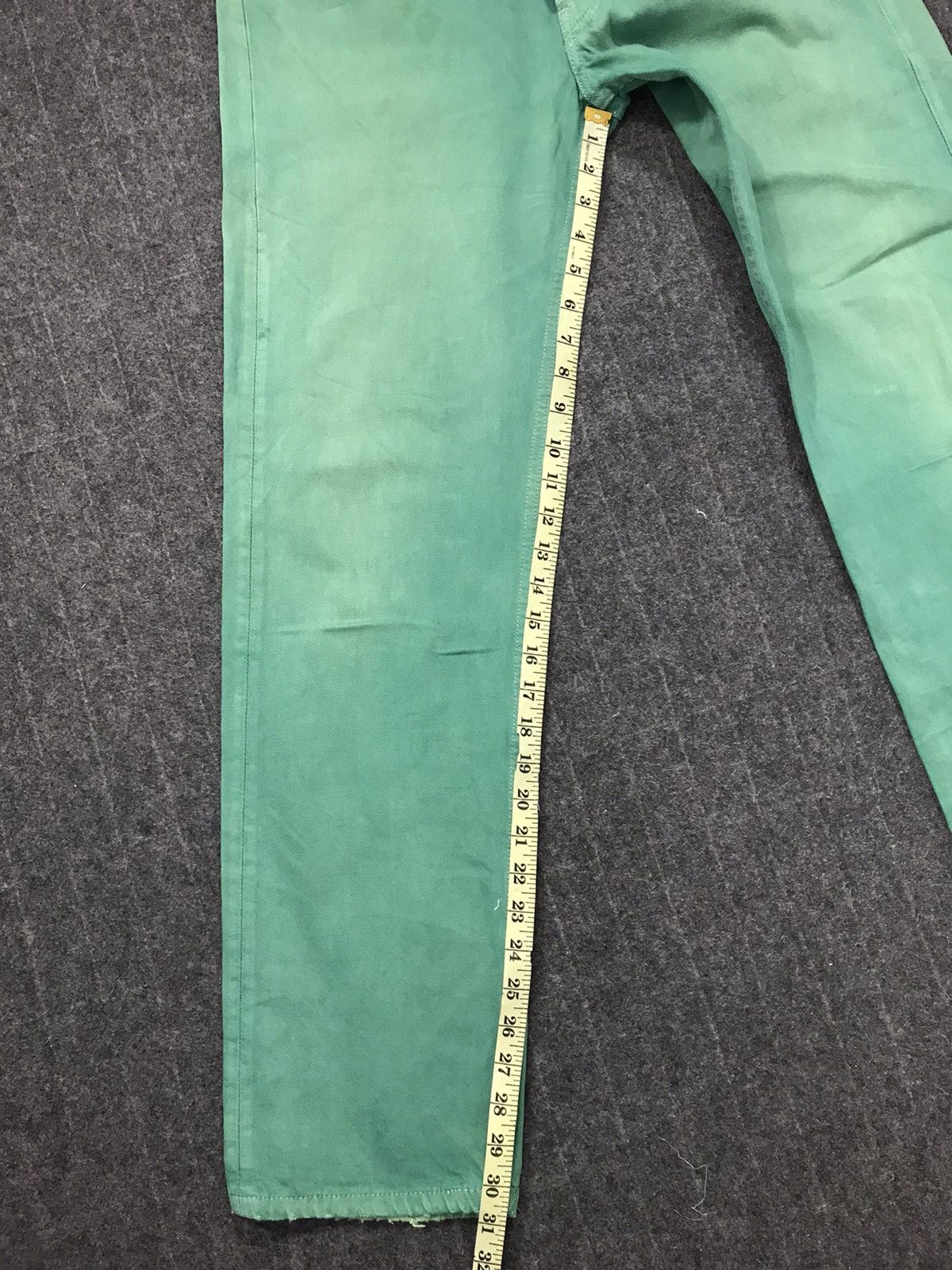 Levi's × Vintage Levi’s & Strauss Distressed Denim Buttonfly Green Design Size US 30 / EU 46 - 8 Thumbnail