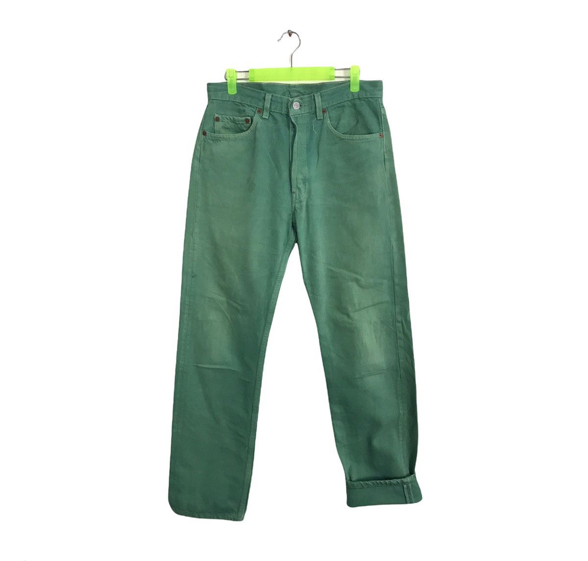 Levi's × Vintage Levi’s & Strauss Distressed Denim Buttonfly Green Design Size US 30 / EU 46 - 1 Thumbnail