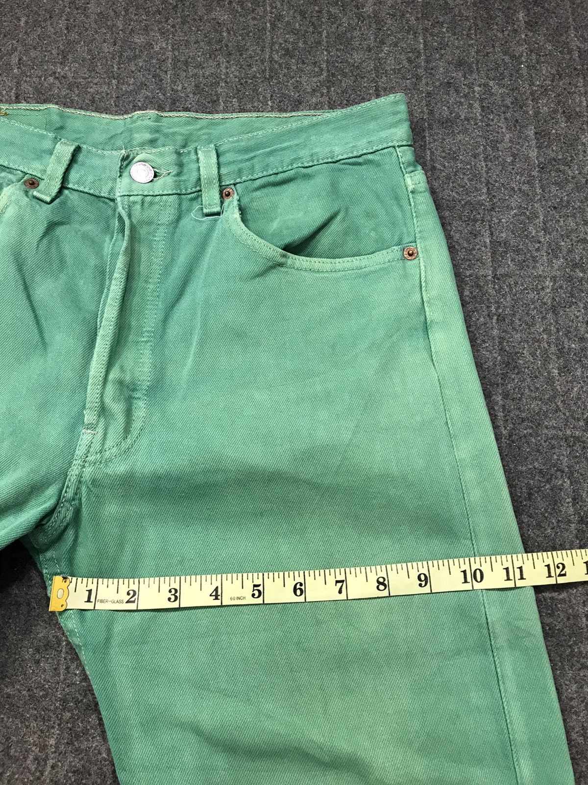 Levi's × Vintage Levi’s & Strauss Distressed Denim Buttonfly Green Design Size US 30 / EU 46 - 11 Thumbnail