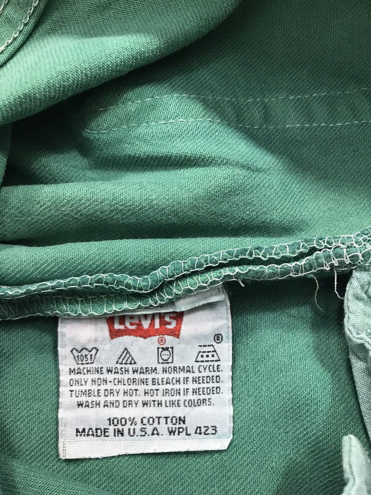 Levi's × Vintage Levi’s & Strauss Distressed Denim Buttonfly Green Design Size US 30 / EU 46 - 5 Thumbnail