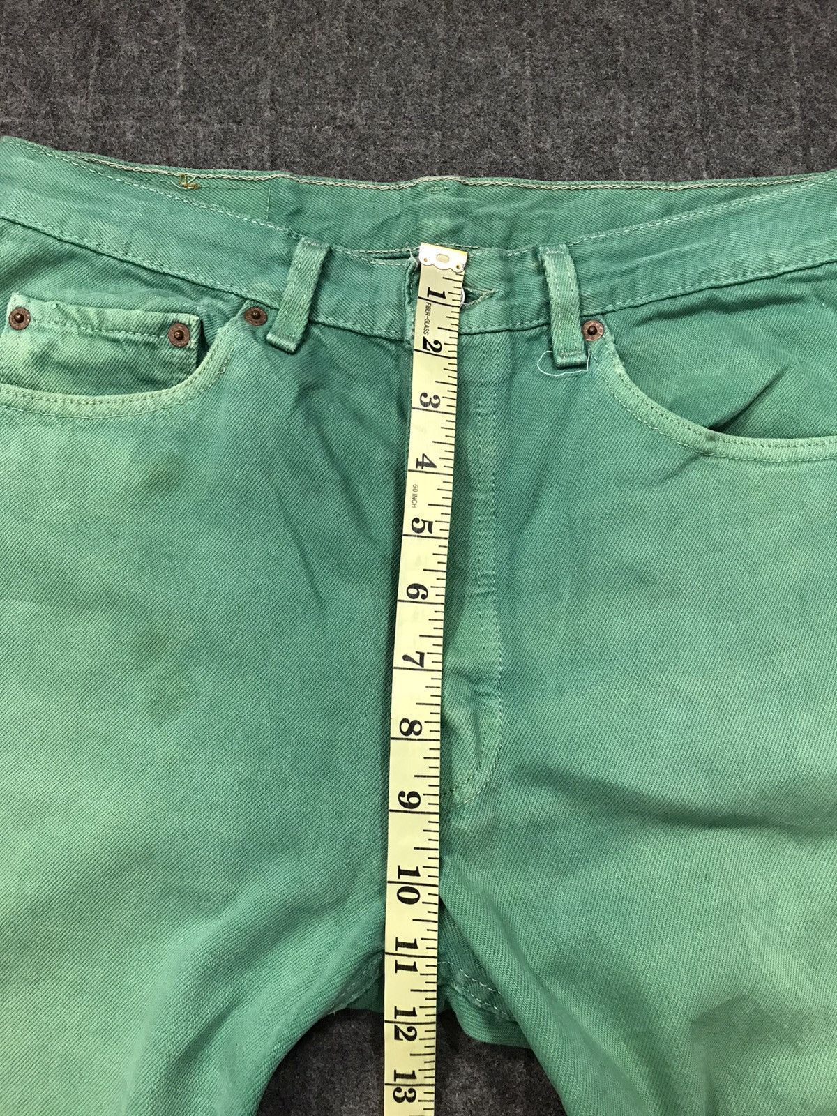 Levi's × Vintage Levi’s & Strauss Distressed Denim Buttonfly Green Design Size US 30 / EU 46 - 10 Thumbnail