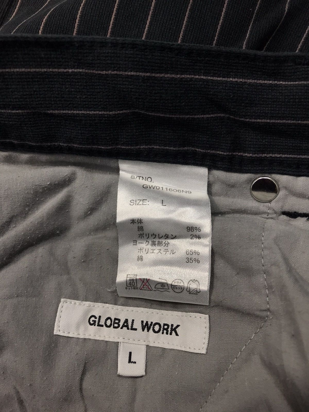 Global Work × Japanese Brand Global Work Hickory Stripe Straight Cut Size Waist 32 33 Size US 33 - 6 Thumbnail