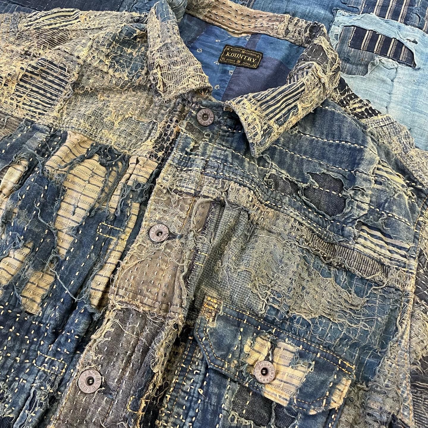 Kapital Kapital 2022 SS 1st Boro Denim Jacket Size US XXL / EU 58 / 5 - 11 Thumbnail
