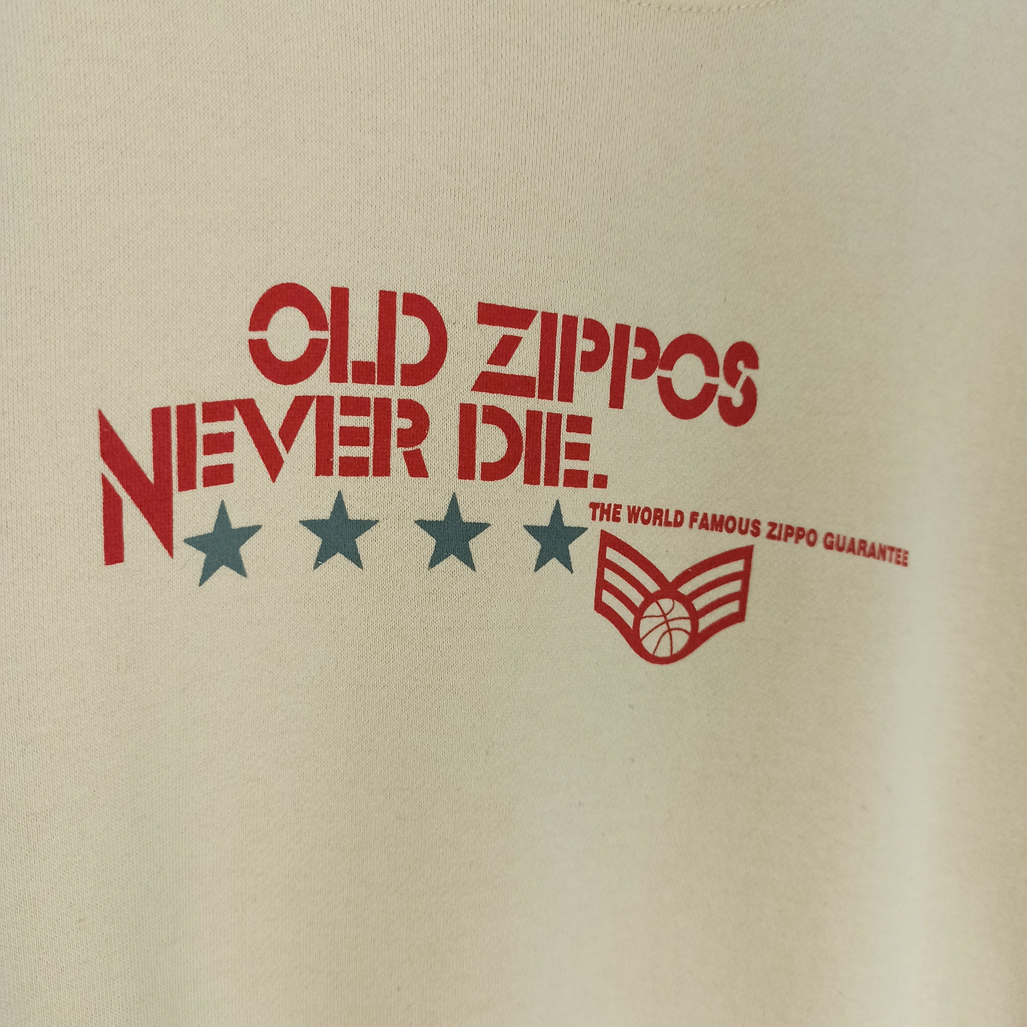 Vintage Rare Old Zippos Never Die Sweatshirt Crewneck Size US M / EU 48-50 / 2 - 3 Thumbnail