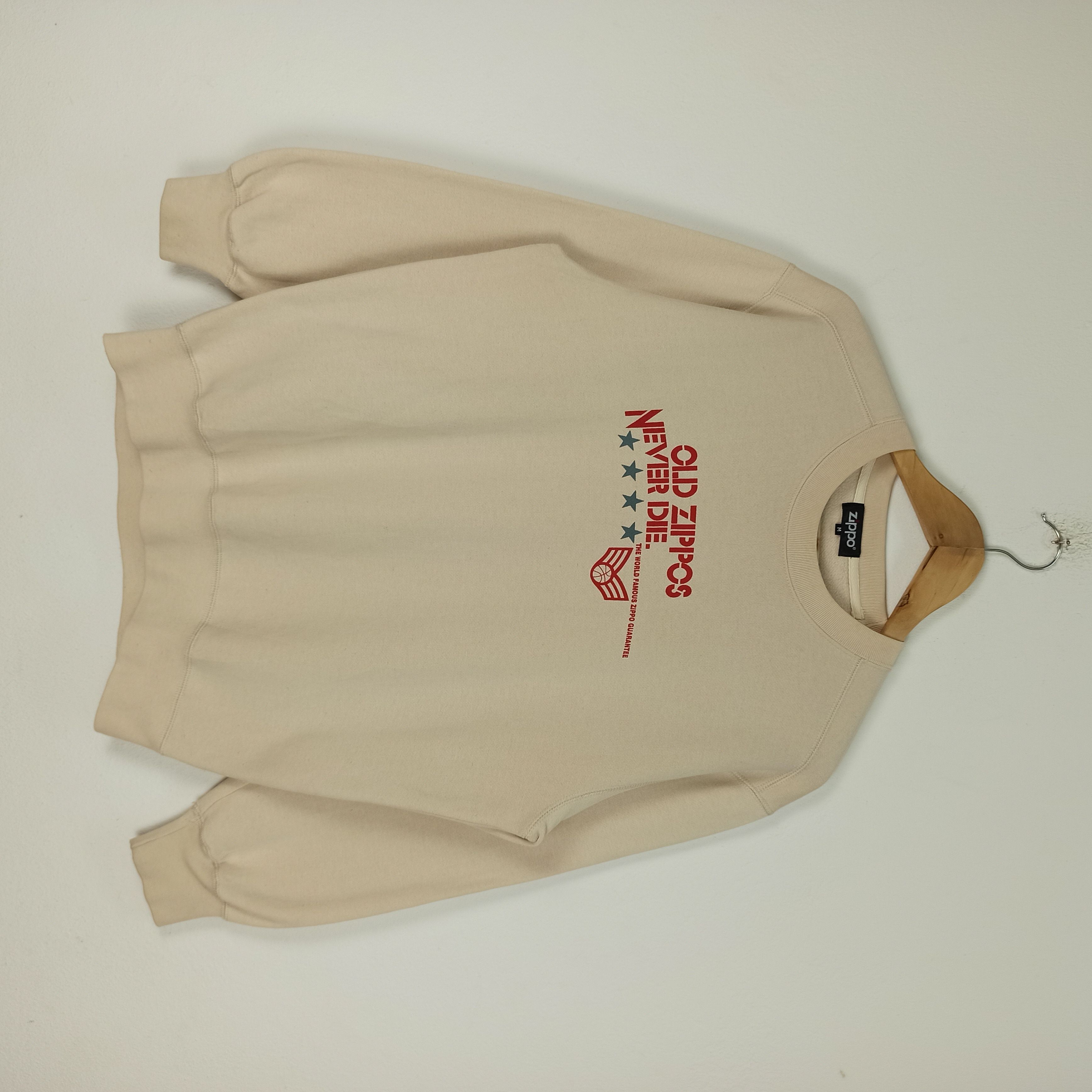 image of Vintage x Zippo Old Zippos Never Die Sweatshirt Crewneck in Brown, Men's (Size Medium)