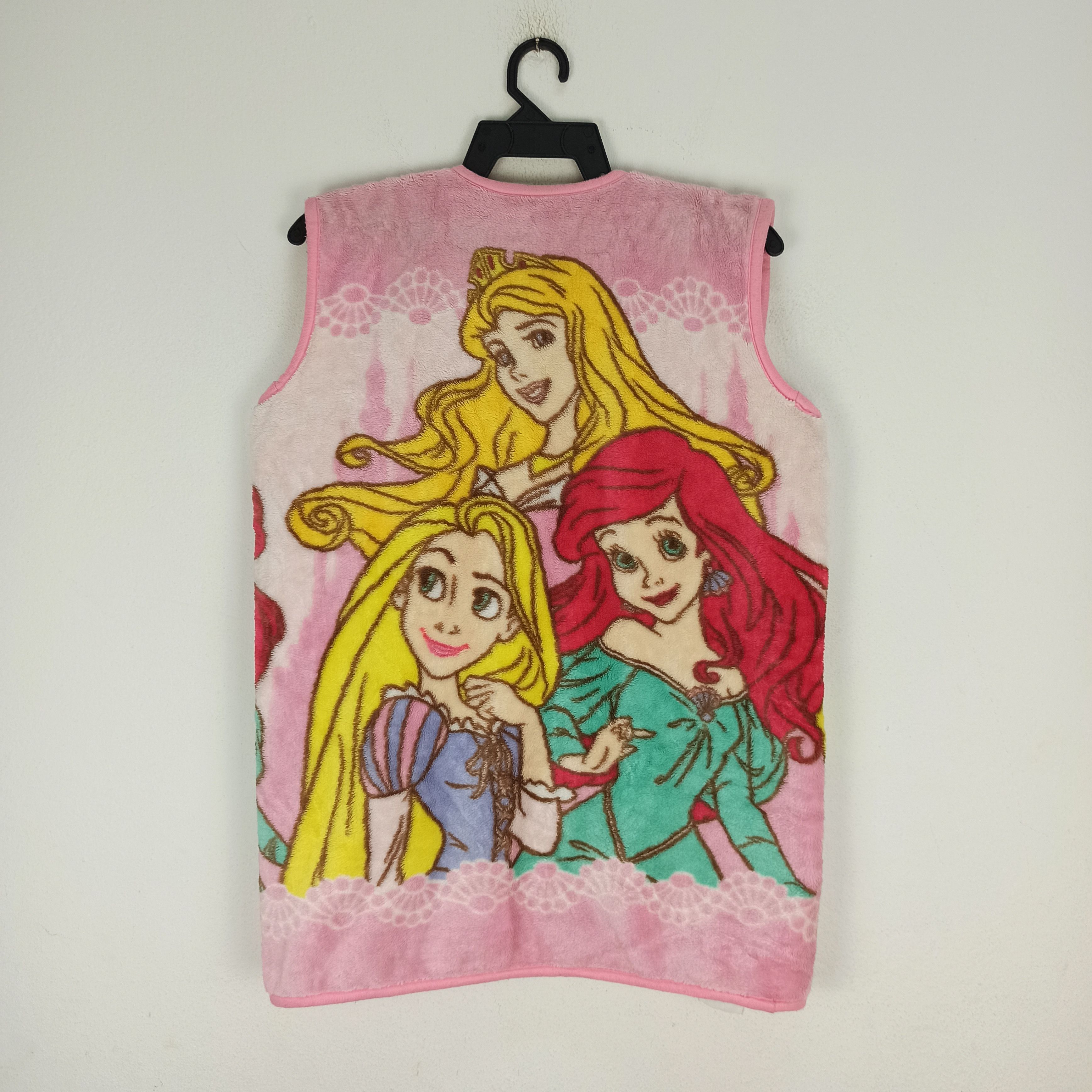 image of Cartoon Network x Disney Vintage Disney Princess Character Fleece Vest in Pink, Men's (Size Medium)