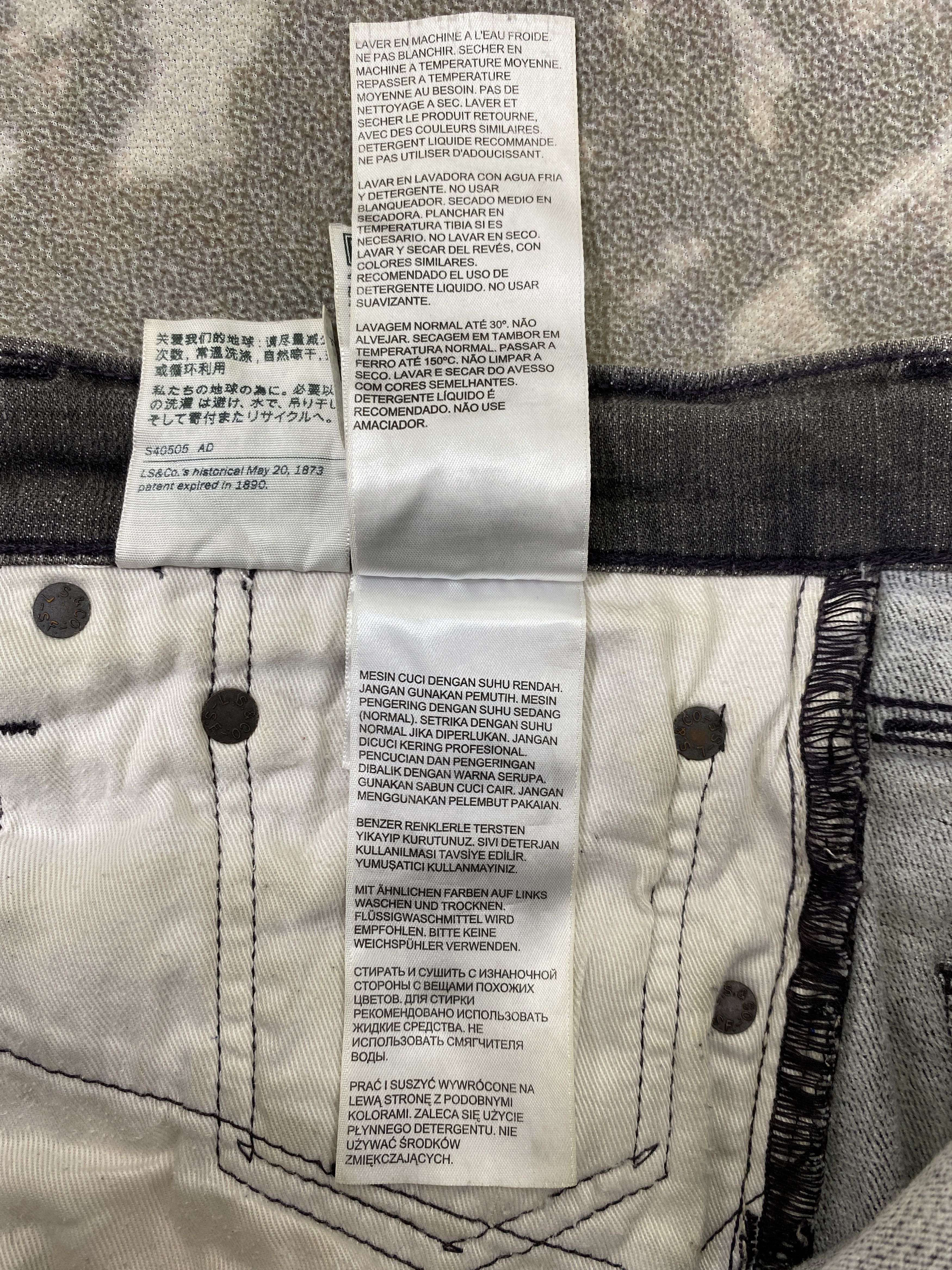 Distressed Grey Levi's 511 Jeans 35x32.5 Denim -JN2537