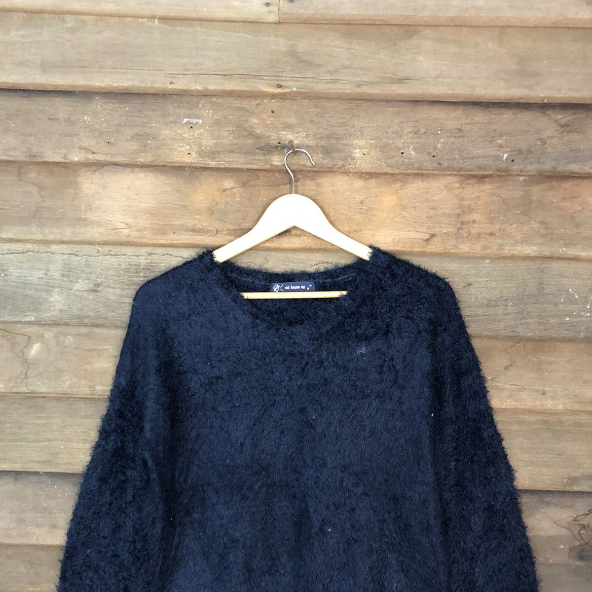Homespun Knitwear DL Japan Dark Blue Mohair Shag Shaggy Knitwear #c1093 Size US S / EU 44-46 / 1 - 9 Thumbnail