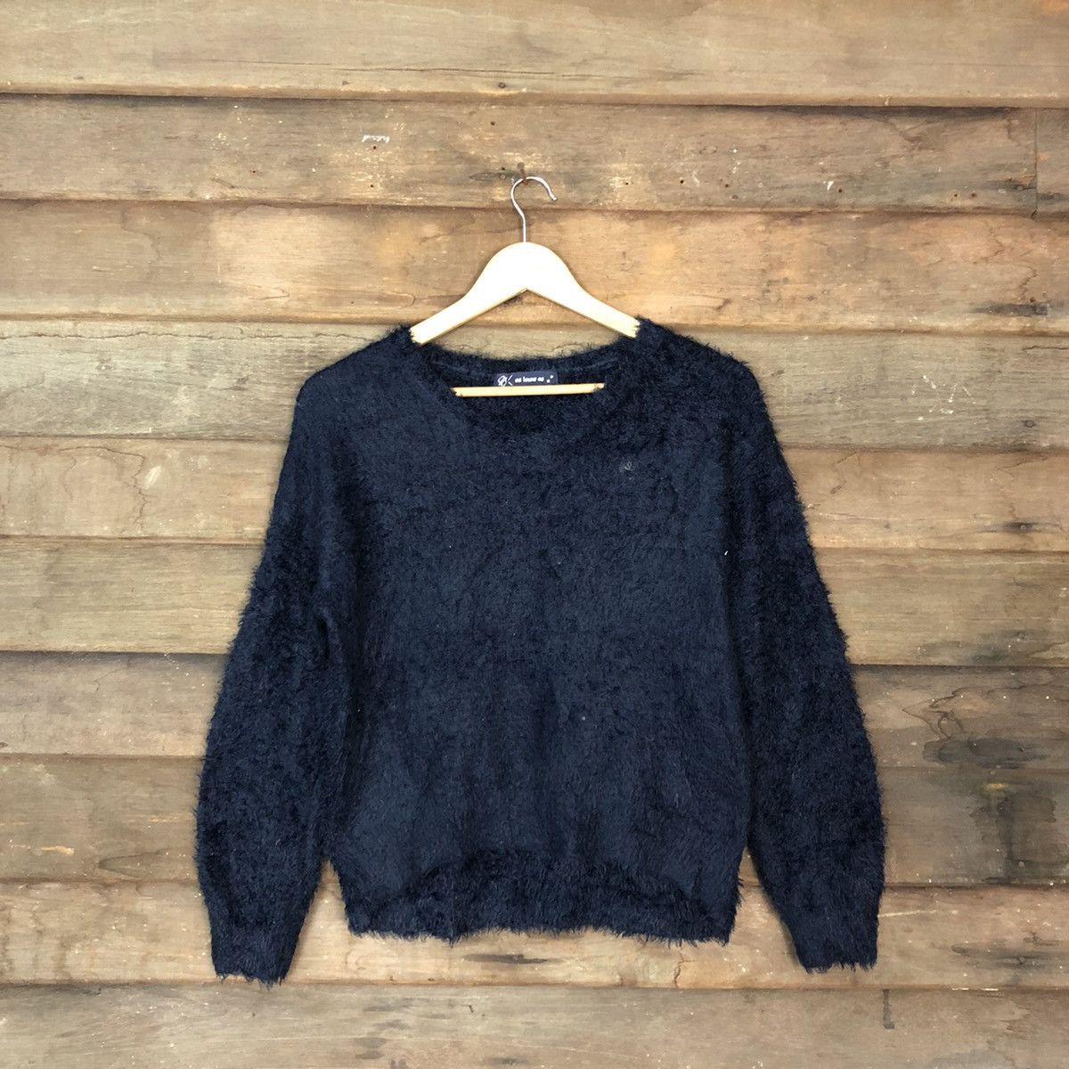 Homespun Knitwear DL Japan Dark Blue Mohair Shag Shaggy Knitwear #c1093 Size US S / EU 44-46 / 1 - 1 Thumbnail