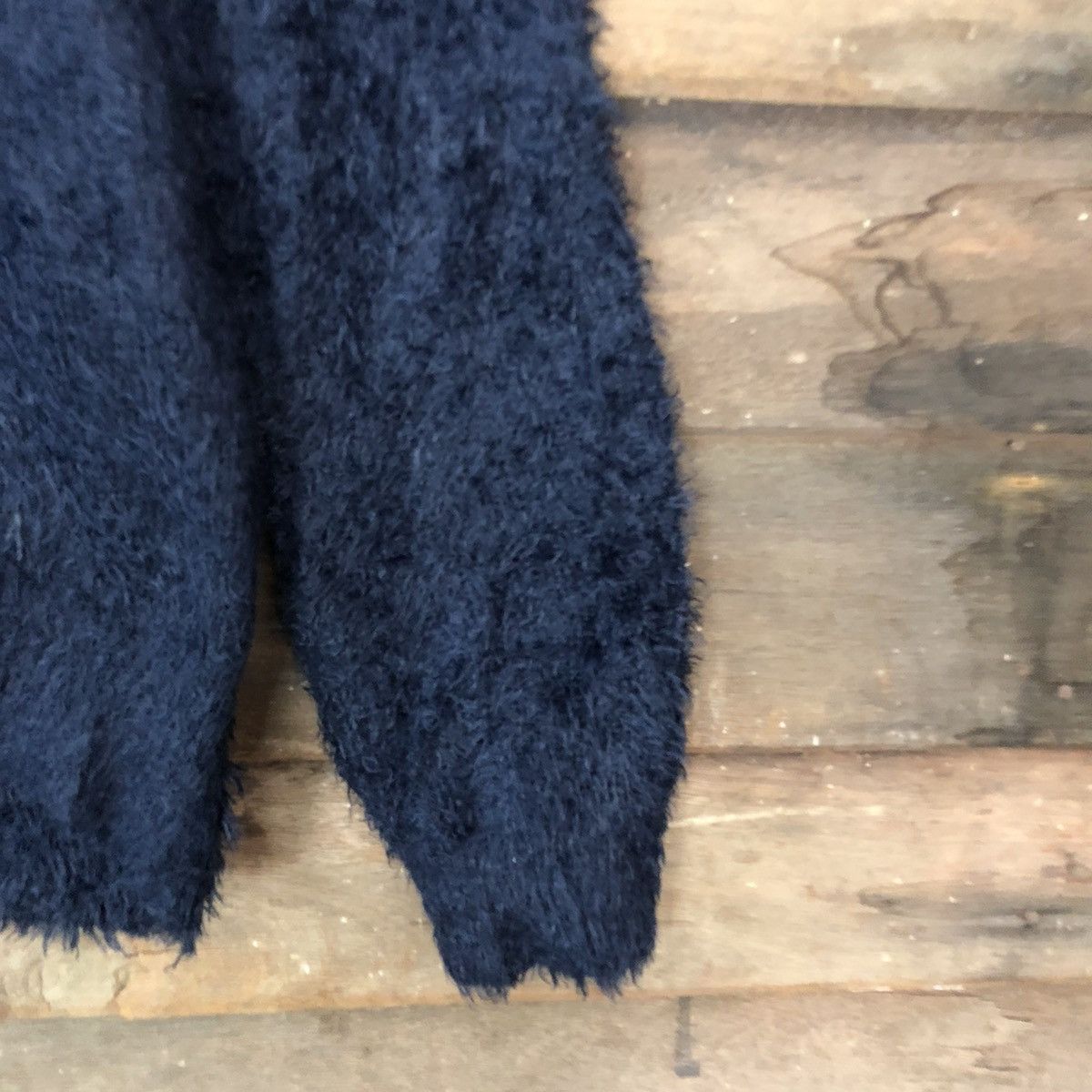 Homespun Knitwear DL Japan Dark Blue Mohair Shag Shaggy Knitwear #c1093 Size US S / EU 44-46 / 1 - 4 Thumbnail