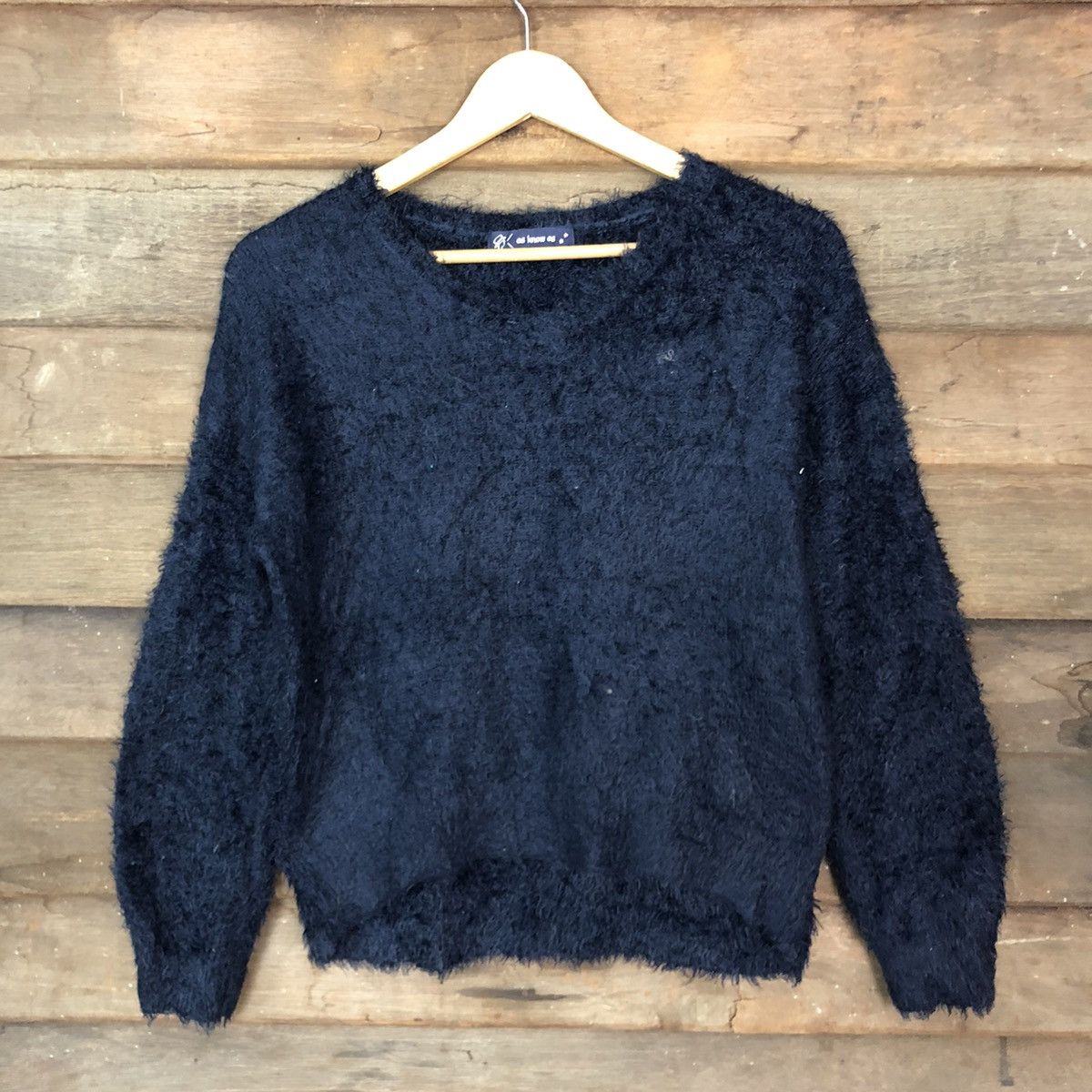 Homespun Knitwear DL Japan Dark Blue Mohair Shag Shaggy Knitwear #c1093 Size US S / EU 44-46 / 1 - 8 Thumbnail