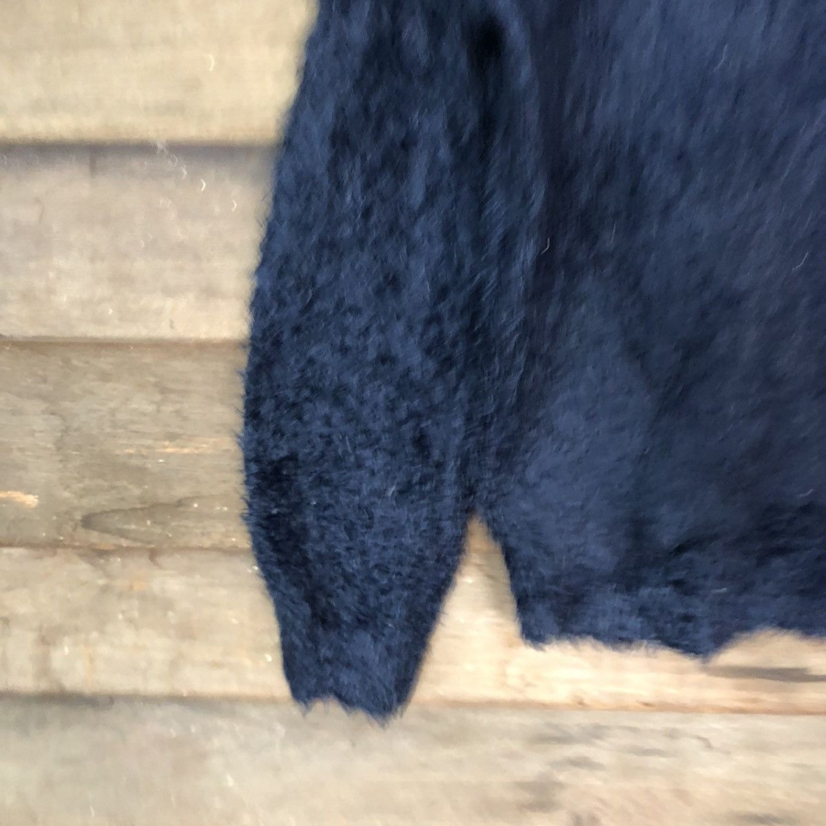 Homespun Knitwear DL Japan Dark Blue Mohair Shag Shaggy Knitwear #c1093 Size US S / EU 44-46 / 1 - 6 Thumbnail