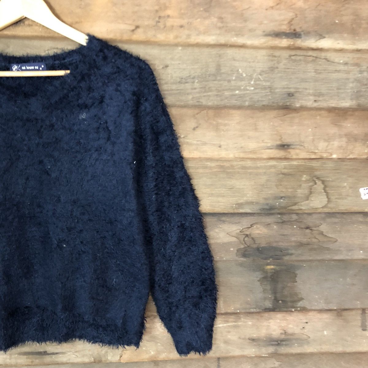 Homespun Knitwear DL Japan Dark Blue Mohair Shag Shaggy Knitwear #c1093 Size US S / EU 44-46 / 1 - 5 Thumbnail