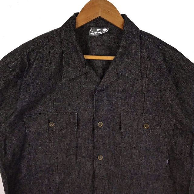 Japanese Brand Japanese Designer Depleted Button Up Workwear Denim Shirt Size US XL / EU 56 / 4 - 3 Thumbnail