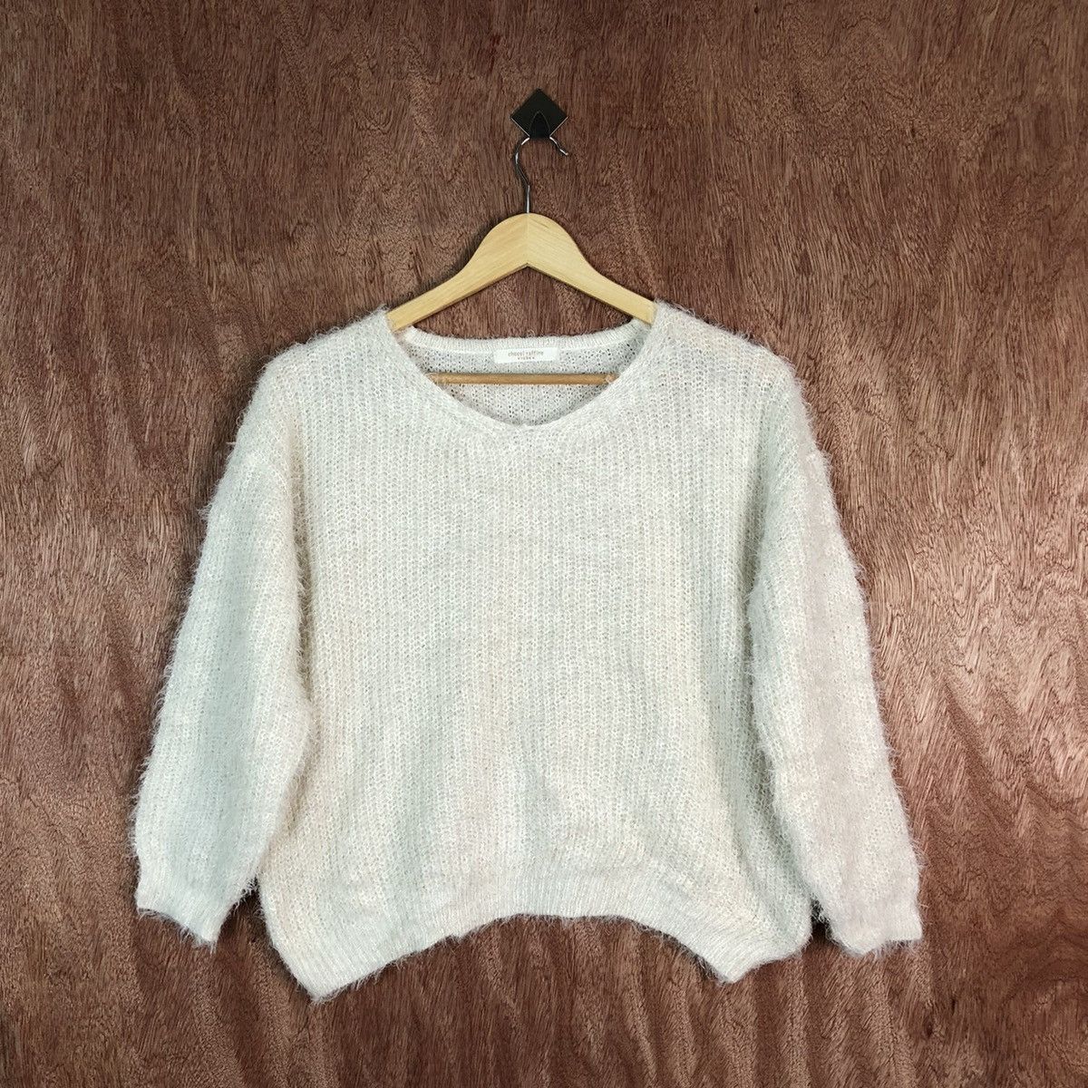 image of Homespun Knitwear Chocol Raffine & Rebeo Shag Shaggy Fur Mohair Knitwear 6618 in White, Women's (Si