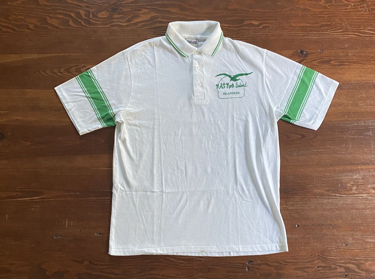 Vintage Vintage 80’s Naval Air Station Islanders Single Stitch Polo Size US L / EU 52-54 / 3 - 2 Thumbnail