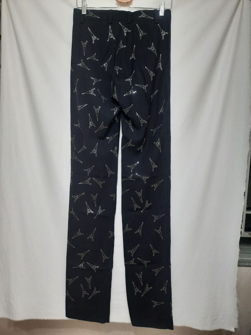 Balenciaga *New* SS19 Runway Eiffel Tower Crystal Pants Trousers Size US 28 / EU 44 - 2 Thumbnail