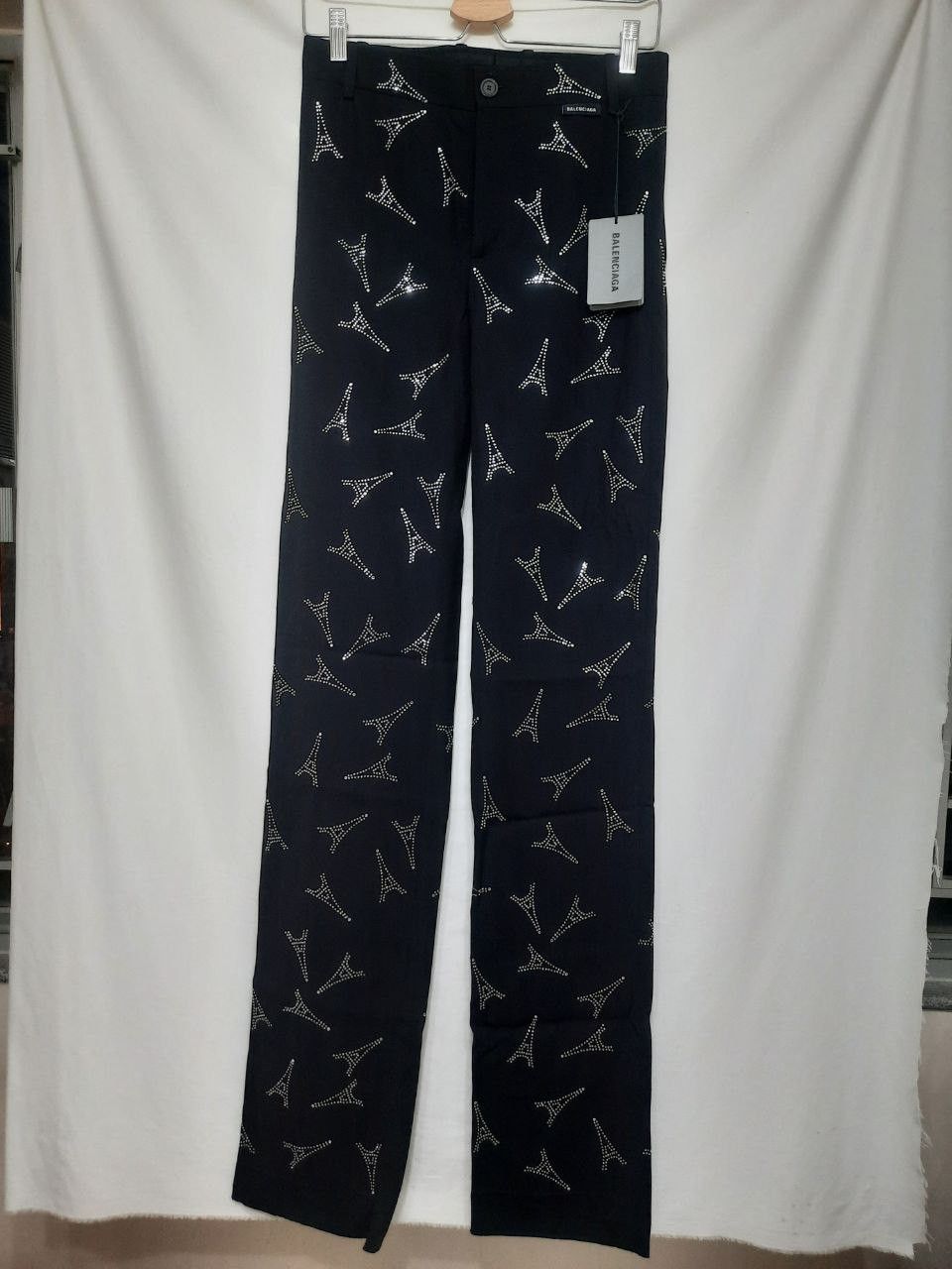 Balenciaga *New* SS19 Runway Eiffel Tower Crystal Pants Trousers Size US 28 / EU 44 - 1 Thumbnail