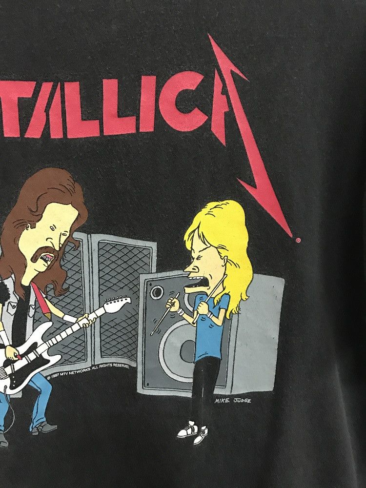 Band Tees 1997 Metallica Beaves and Butt-Head MTV Faded Band t shirt Size US L / EU 52-54 / 3 - 4 Thumbnail