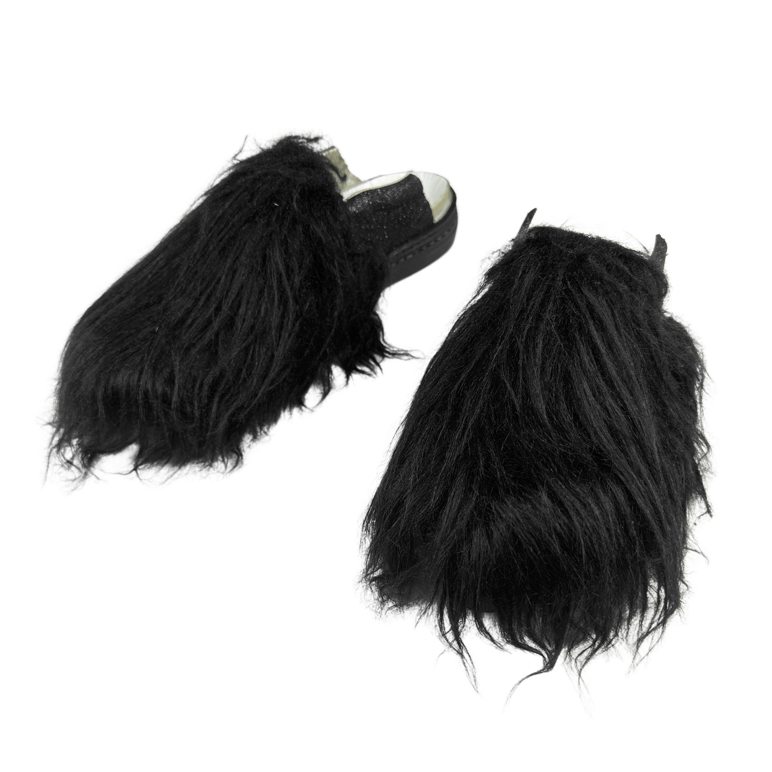 image of Maison Margiela Furry Slip-Ons Shoes in Black, Men's (Size 5)