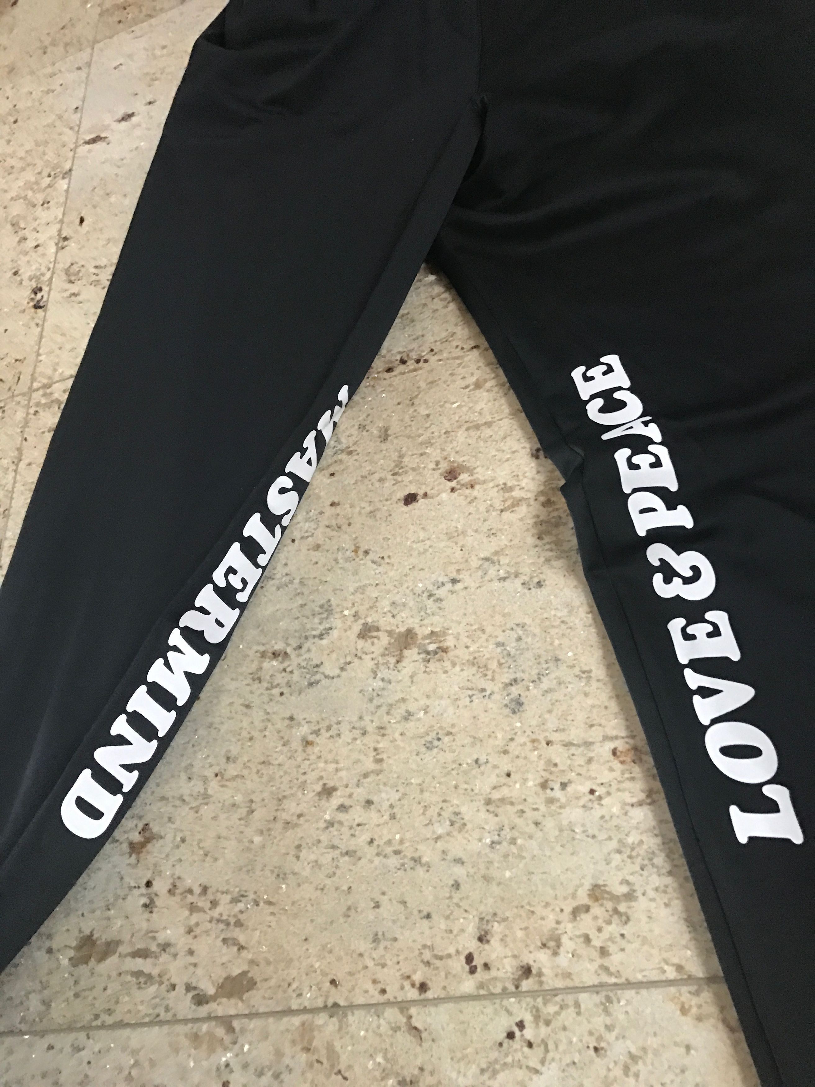 Mastermind Japan L & XL / "No Future, Destroy" "Love & Peace" Black Pants Size US 34 / EU 50 - 2 Thumbnail