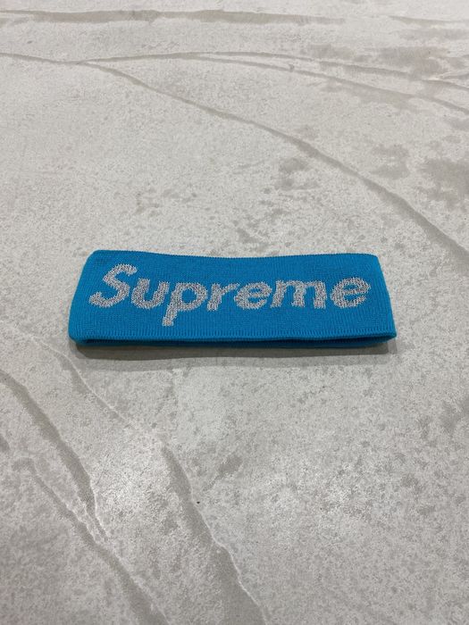 Supreme Supreme x New Era Reflective Logo Headband FW17 Teal | Grailed