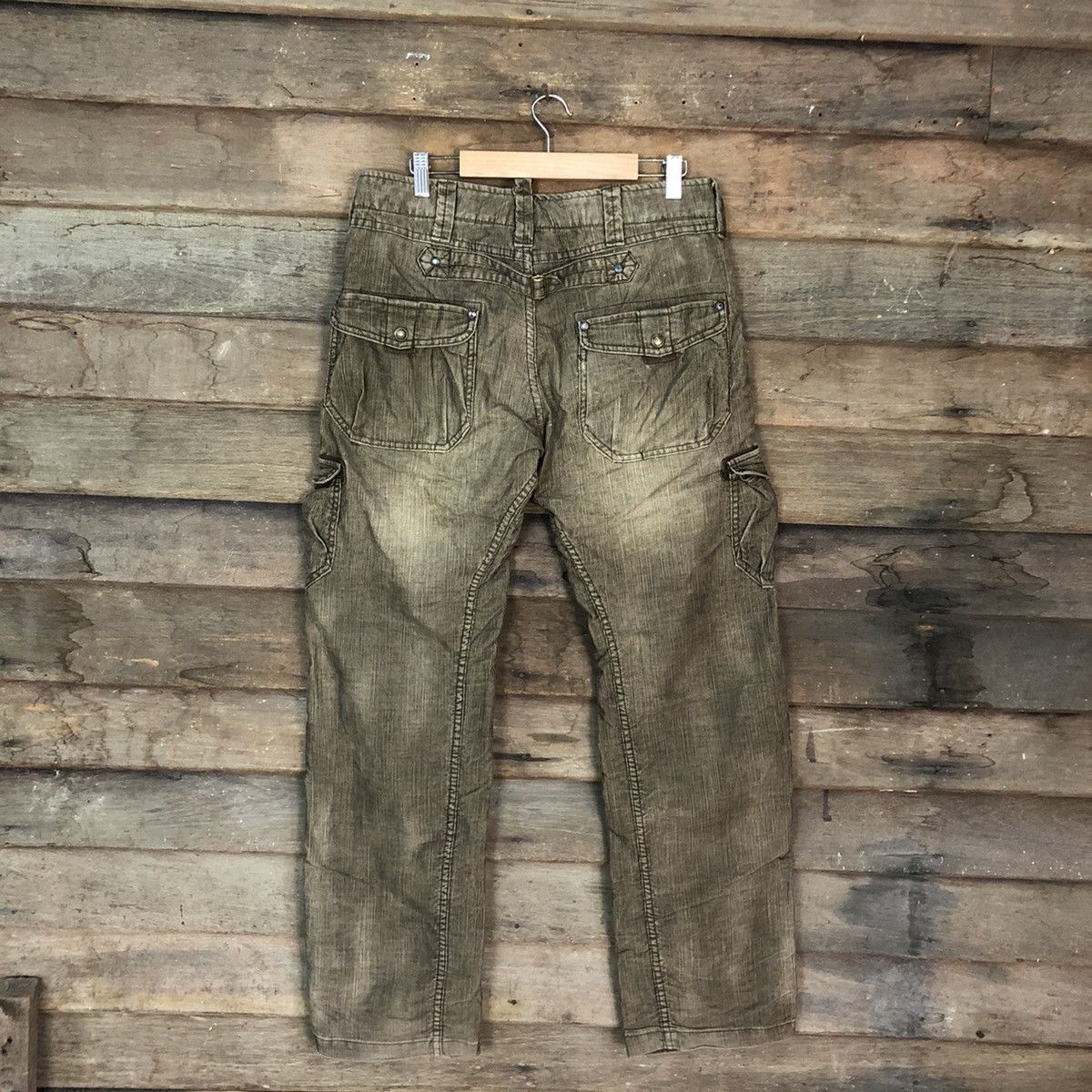 Japanese Brand Back Number Dark Brown Corduroy cargo utility Pants #5430DL Size US 32 / EU 48 - 10 Thumbnail