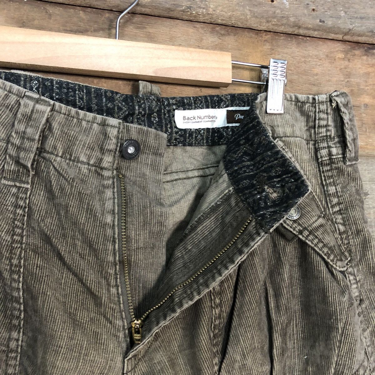 Japanese Brand Back Number Dark Brown Corduroy cargo utility Pants #5430DL Size US 32 / EU 48 - 9 Thumbnail
