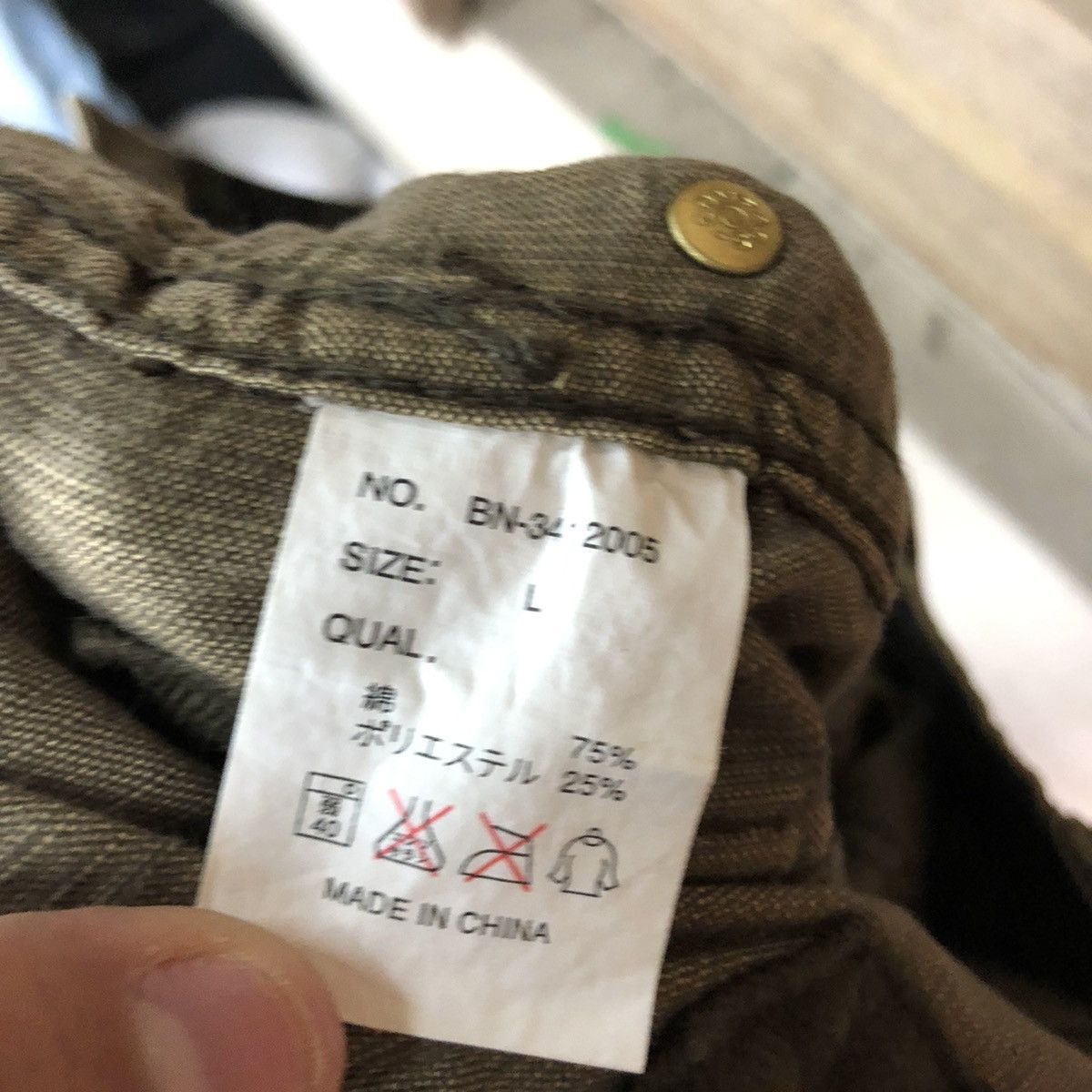 Japanese Brand Back Number Dark Brown Corduroy cargo utility Pants #5430DL Size US 32 / EU 48 - 15 Thumbnail