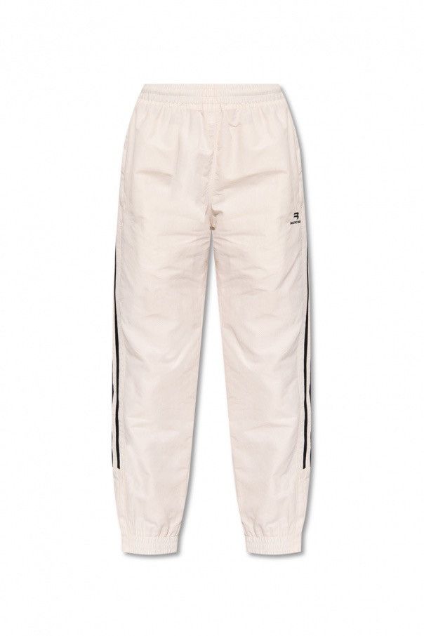 Balenciaga Balenciaga White Cream Nylon Stripped Trackpants with logo Size US 30 / EU 46 - 2 Thumbnail