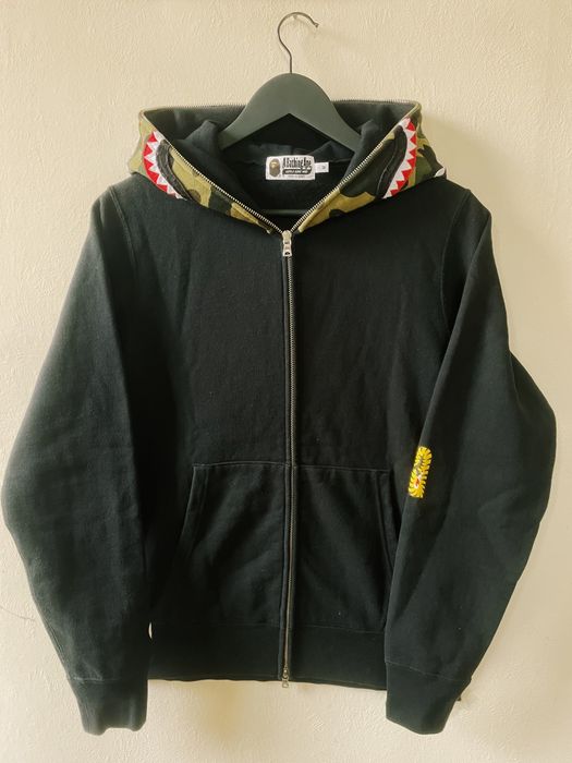 Bape Bape A Bathing Ape PONR Shark Full Zip Hoodie Black Grailed