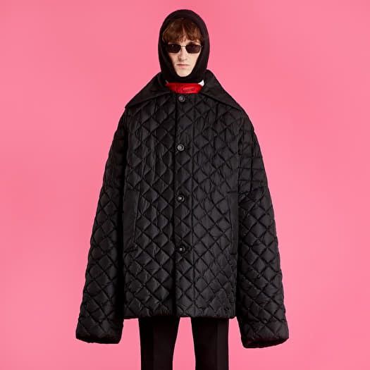 Oversized quilted nylon down jacket