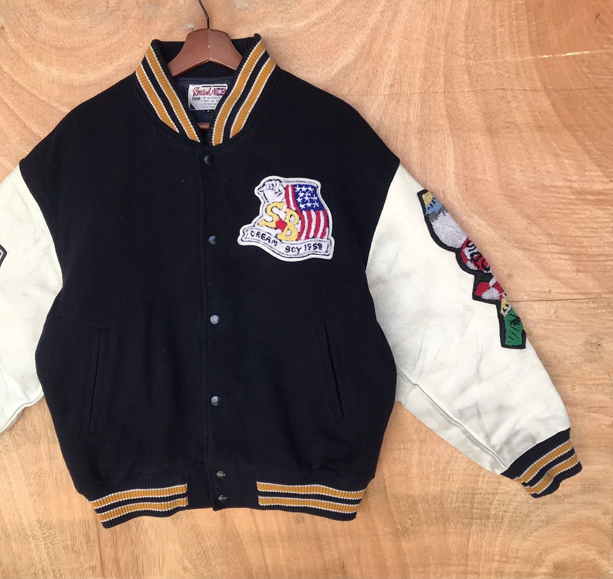 Other Vintage Varsity Dream Boy 1958 USA flag 87 patches leather Size US L / EU 52-54 / 3 - 6 Thumbnail