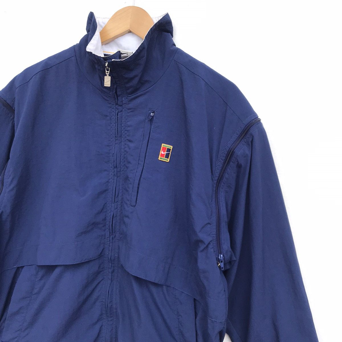 Nike × Vintage Rare 90s Nike court logo 2 in 1 jacket removeable zipper Size US M / EU 48-50 / 2 - 3 Thumbnail