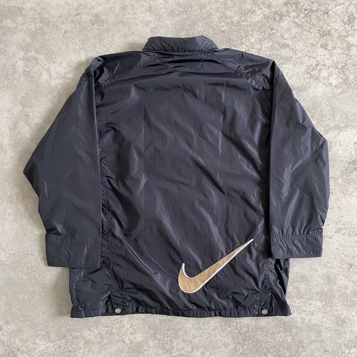 Nike × Vintage Vintage 90’s Nike Big Swoosh Light Zipper Jacket Size US L / EU 52-54 / 3 - 9 Thumbnail
