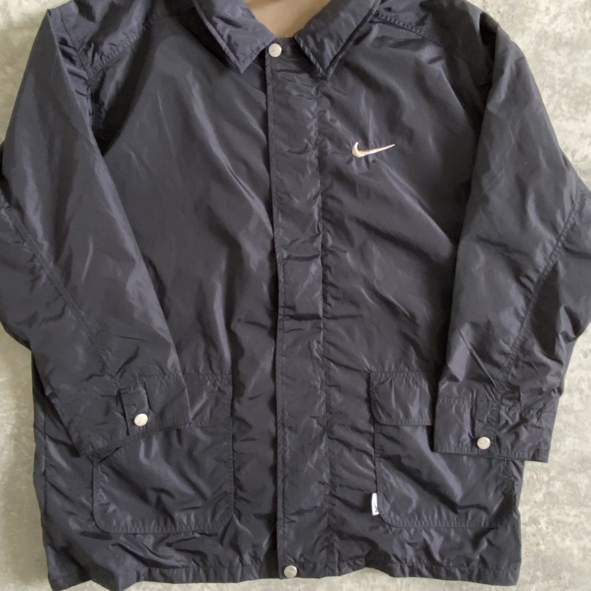 Nike × Vintage Vintage 90’s Nike Big Swoosh Light Zipper Jacket Size US L / EU 52-54 / 3 - 6 Thumbnail