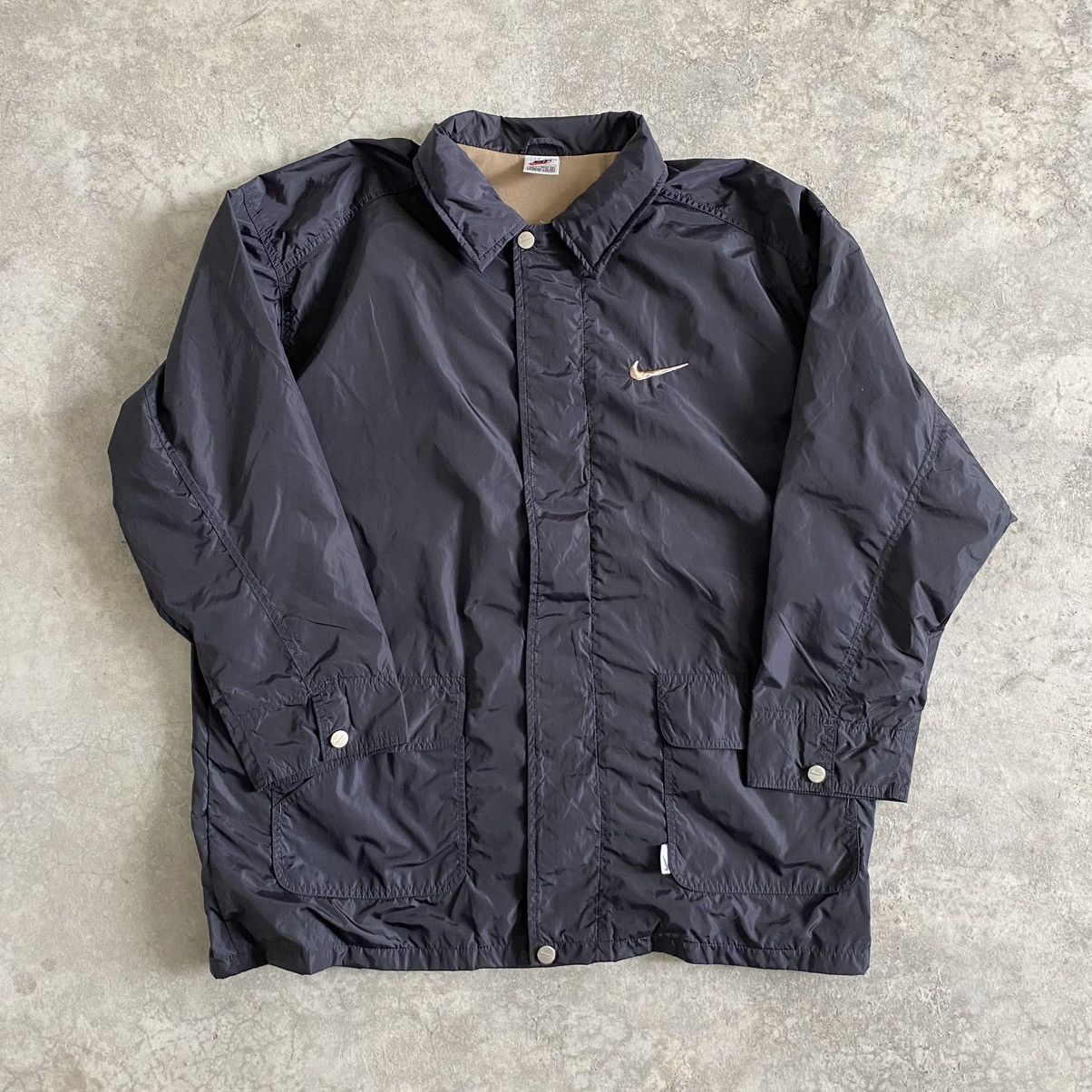 Nike × Vintage Vintage 90’s Nike Big Swoosh Light Zipper Jacket Size US L / EU 52-54 / 3 - 2 Thumbnail