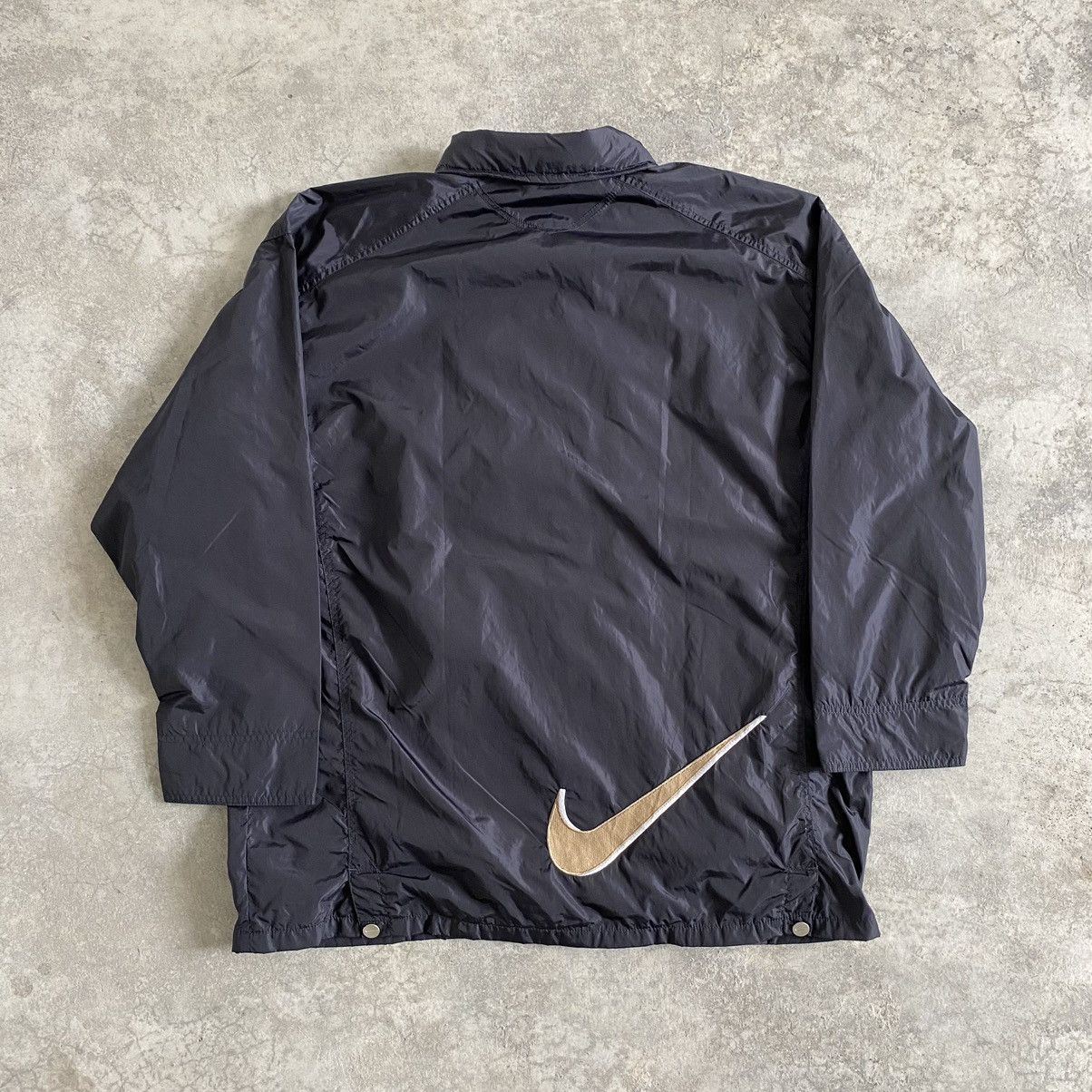 Nike × Vintage Vintage 90’s Nike Big Swoosh Light Zipper Jacket Size US L / EU 52-54 / 3 - 1 Thumbnail